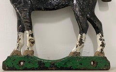 19th Century Cast Iron Windmill Weight Painted Horse