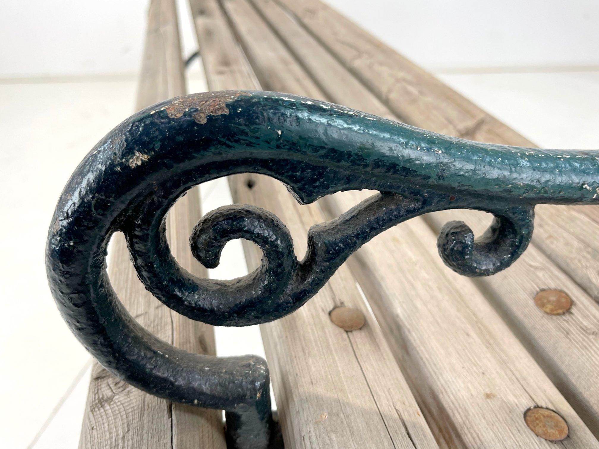 19th Century Cast Iron & Wood Bench For Sale 2
