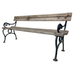 Banc en fonte et Wood Wood du 19e siècle