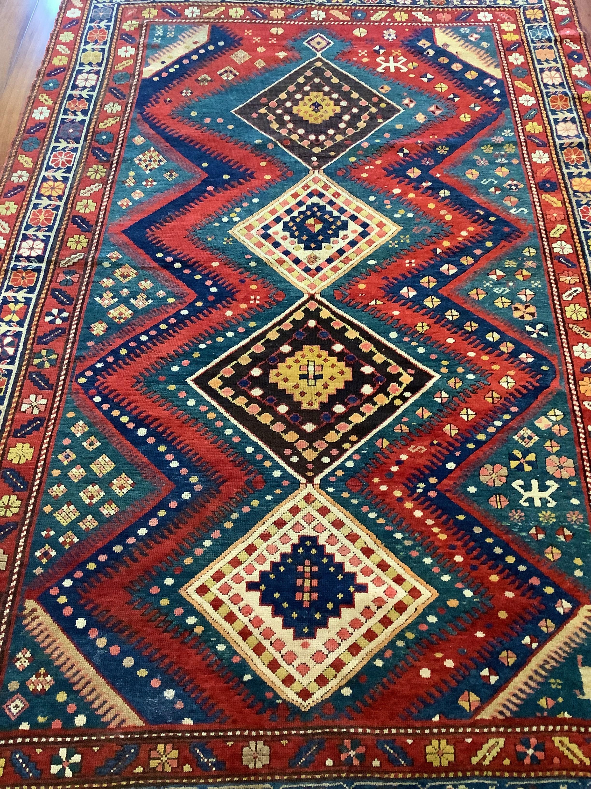 19th Century Caucasian Bordjalou Kazak Rug For Sale 4