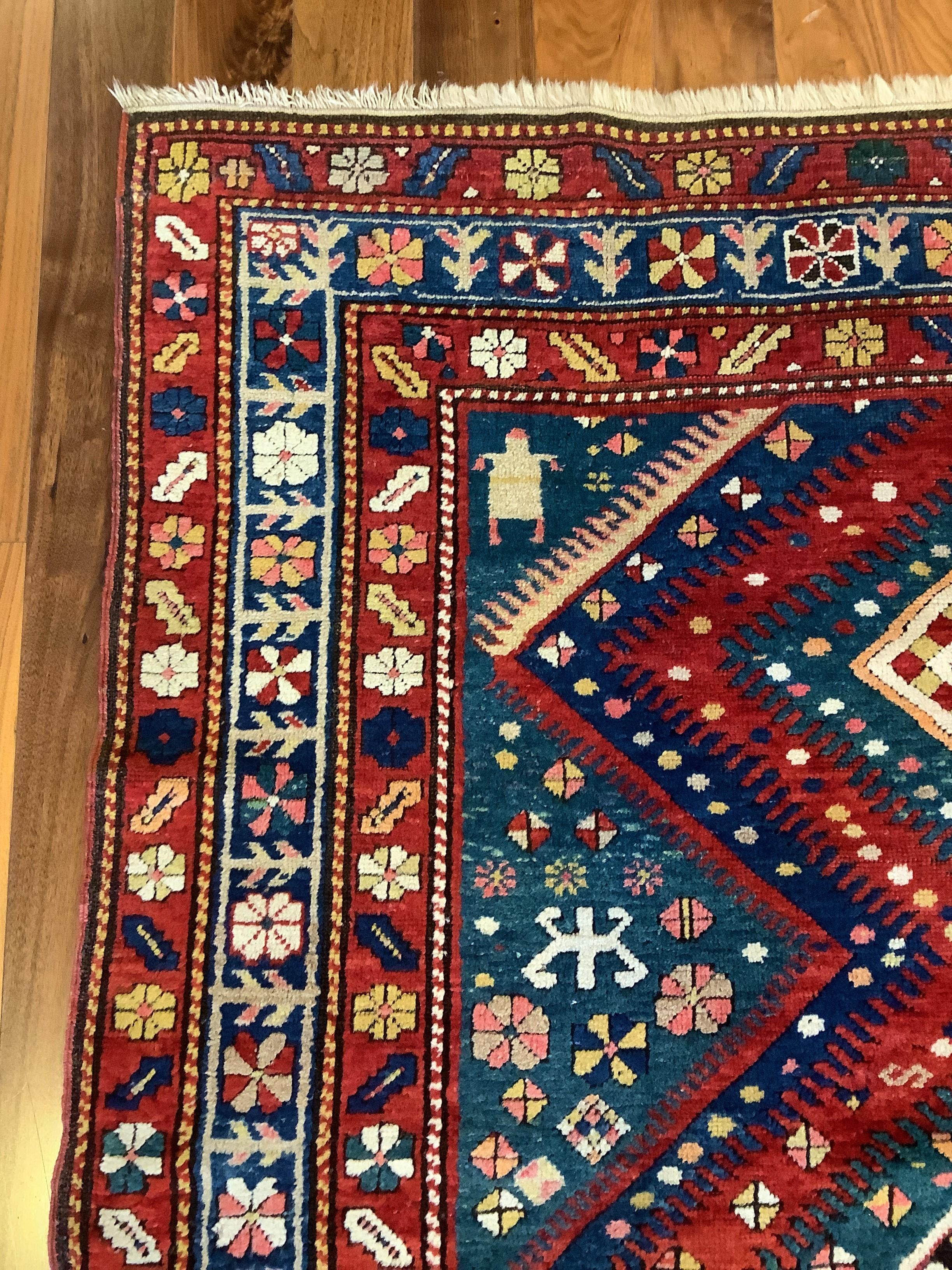 19th Century Caucasian Bordjalou Kazak Rug For Sale 5