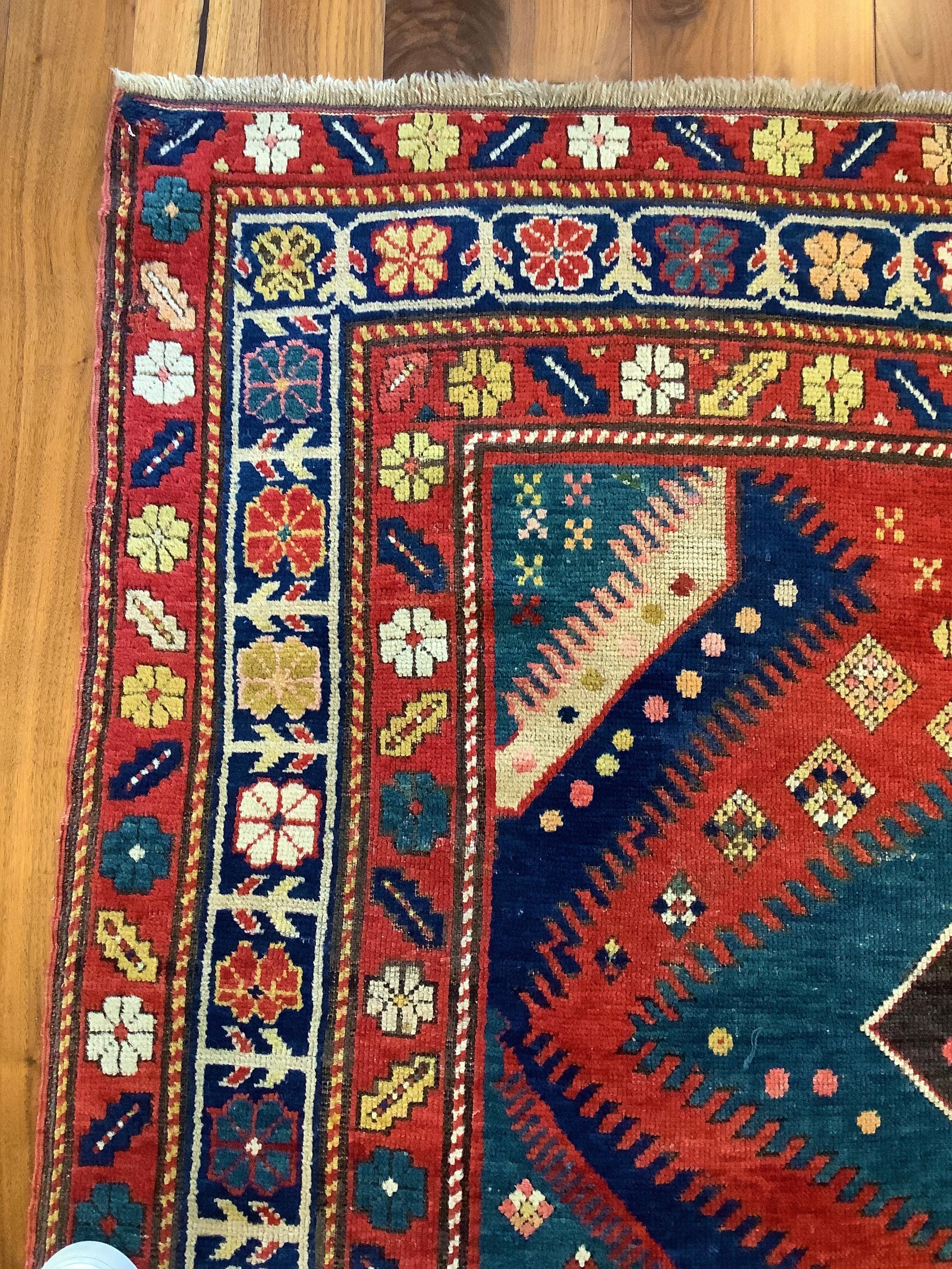 Armenian 19th Century Caucasian Bordjalou Kazak Rug For Sale