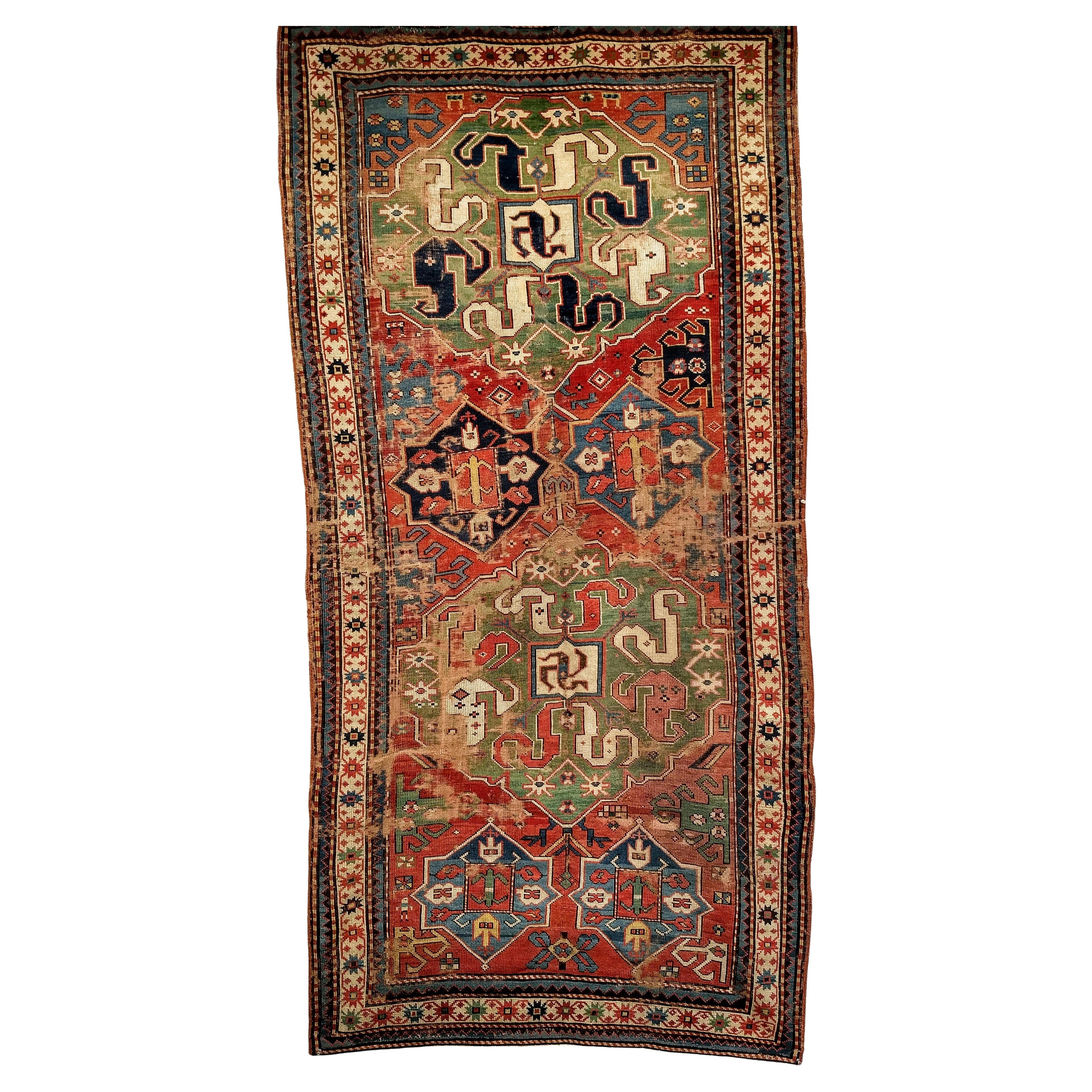 Mid-19th Century Chondsoresk Karabagh Carpet with Cloudband Medallions