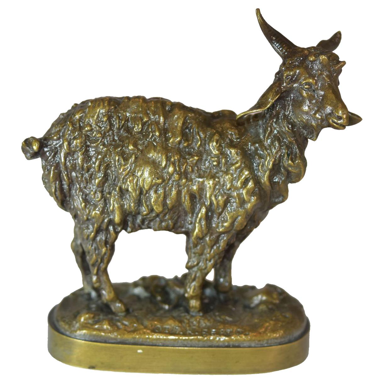 Capra caucasica del XIX secolo Bronzo russo patinato