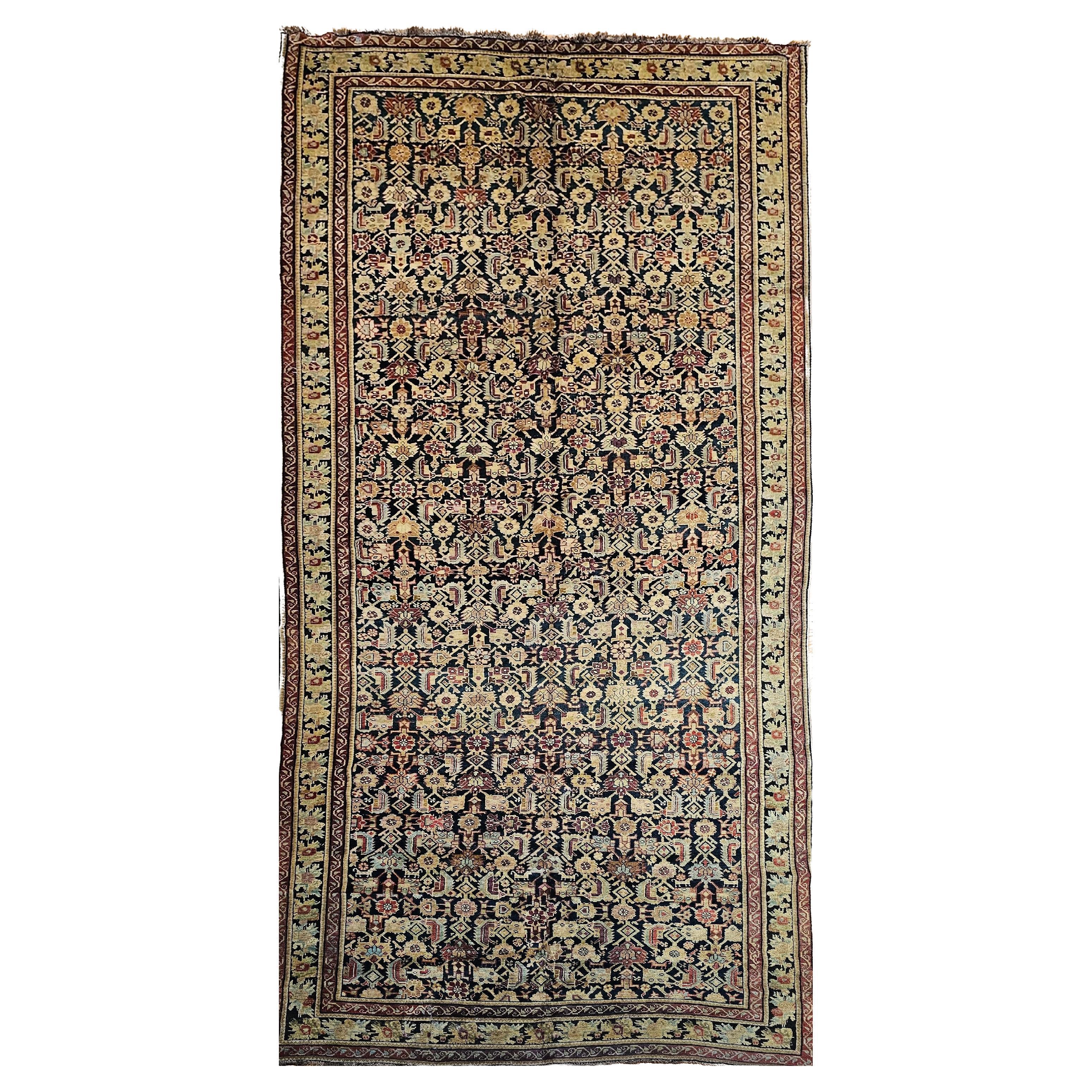 Tapis du 19e siècle de la Karabagh Gallery (a) Gallery en  Marine, Brown, Bleu, Rose, Vert