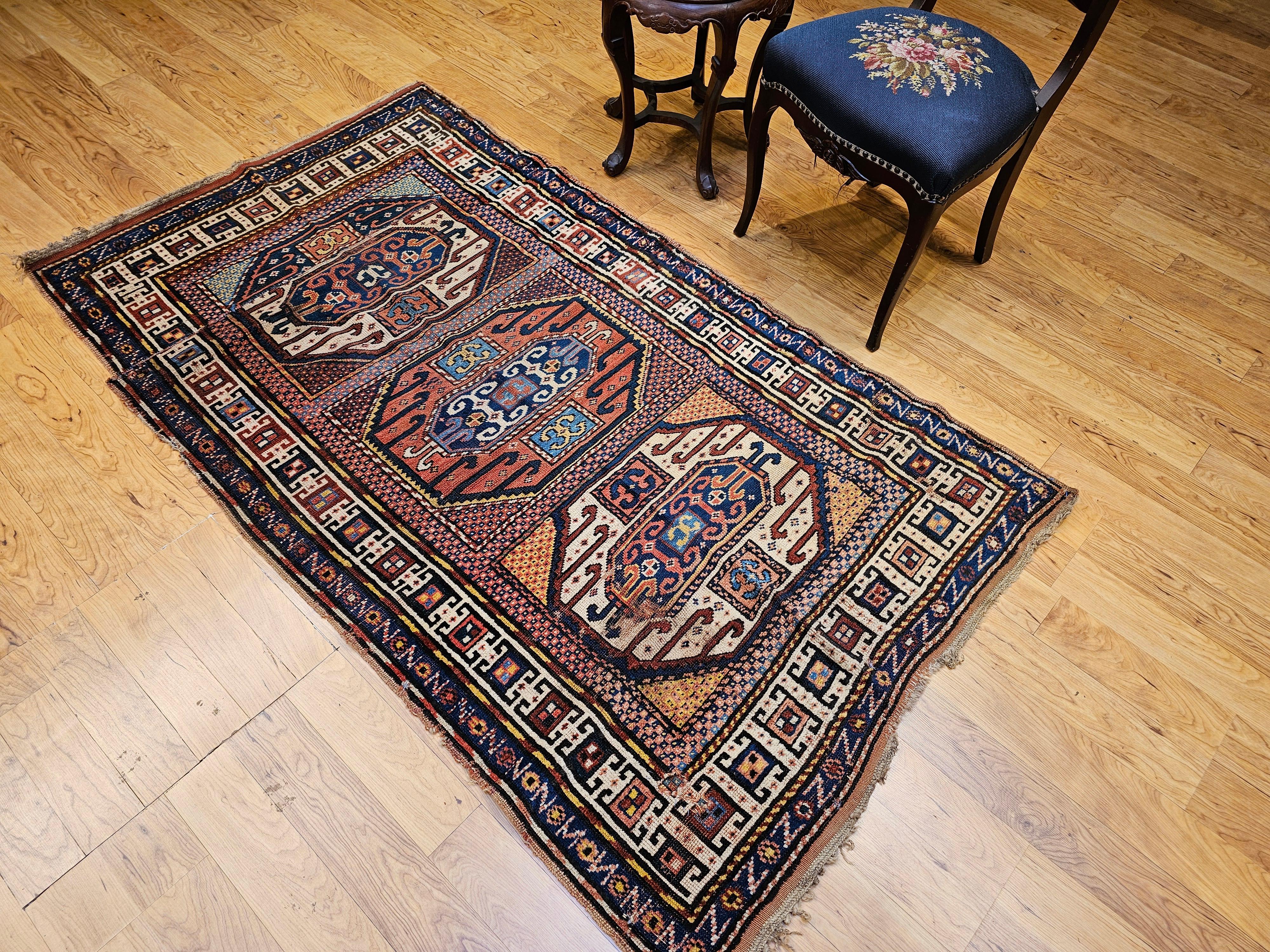 Tapis caucasien Karachov Kazak du 19ème siècle en vente 3