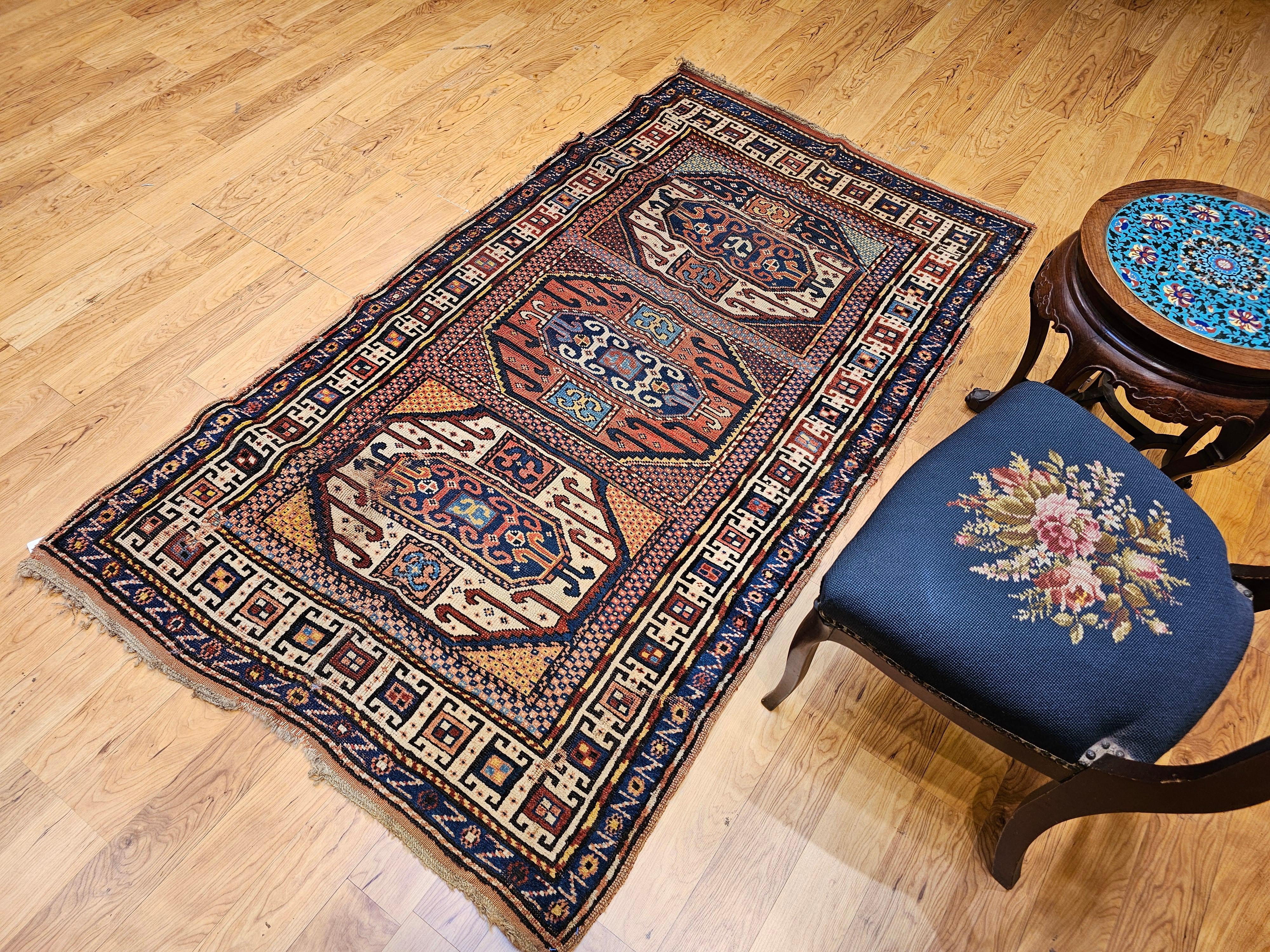 Tapis caucasien Karachov Kazak du 19ème siècle en vente 5