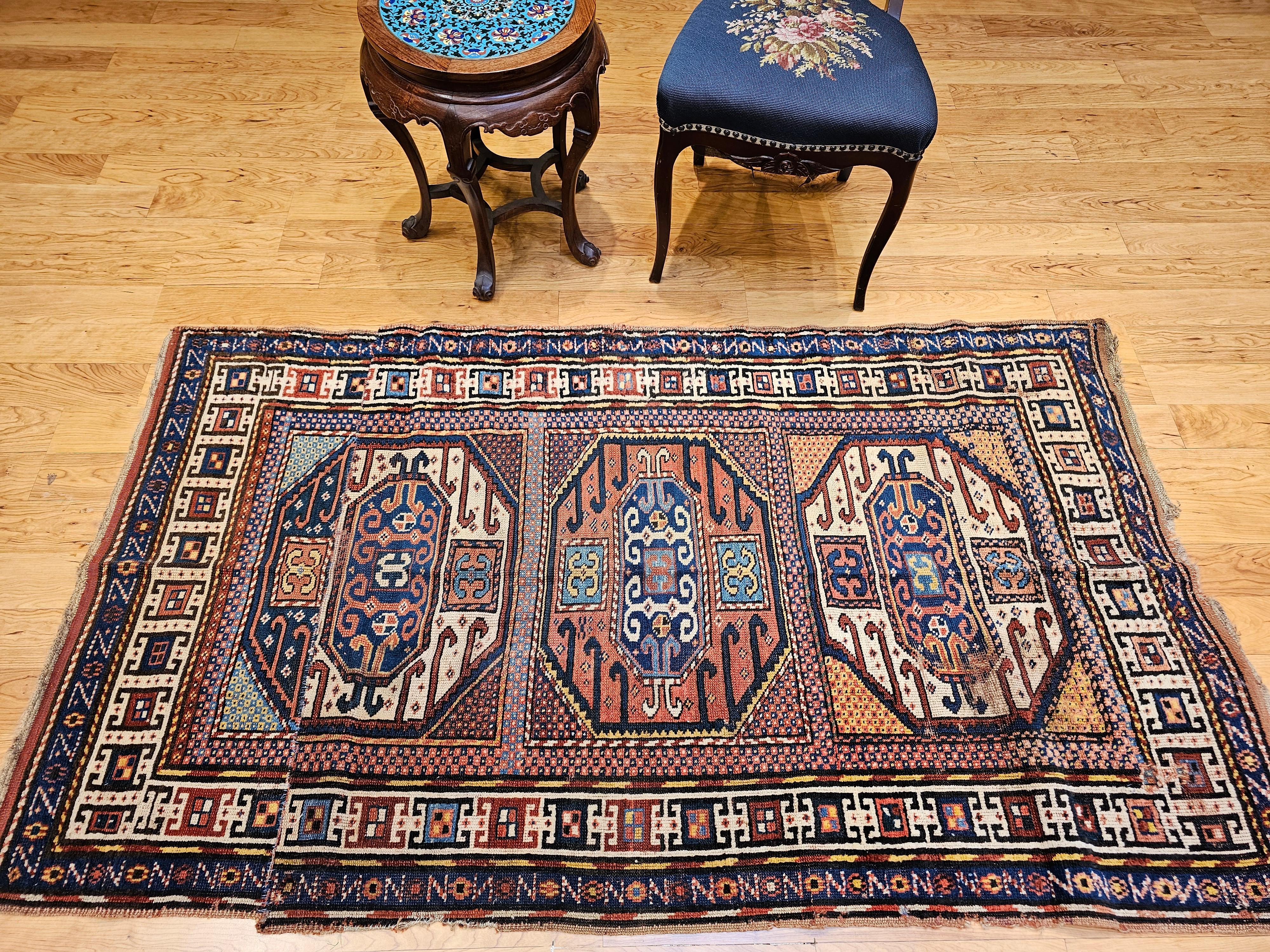 Tapis caucasien Karachov Kazak du 19ème siècle en vente 6