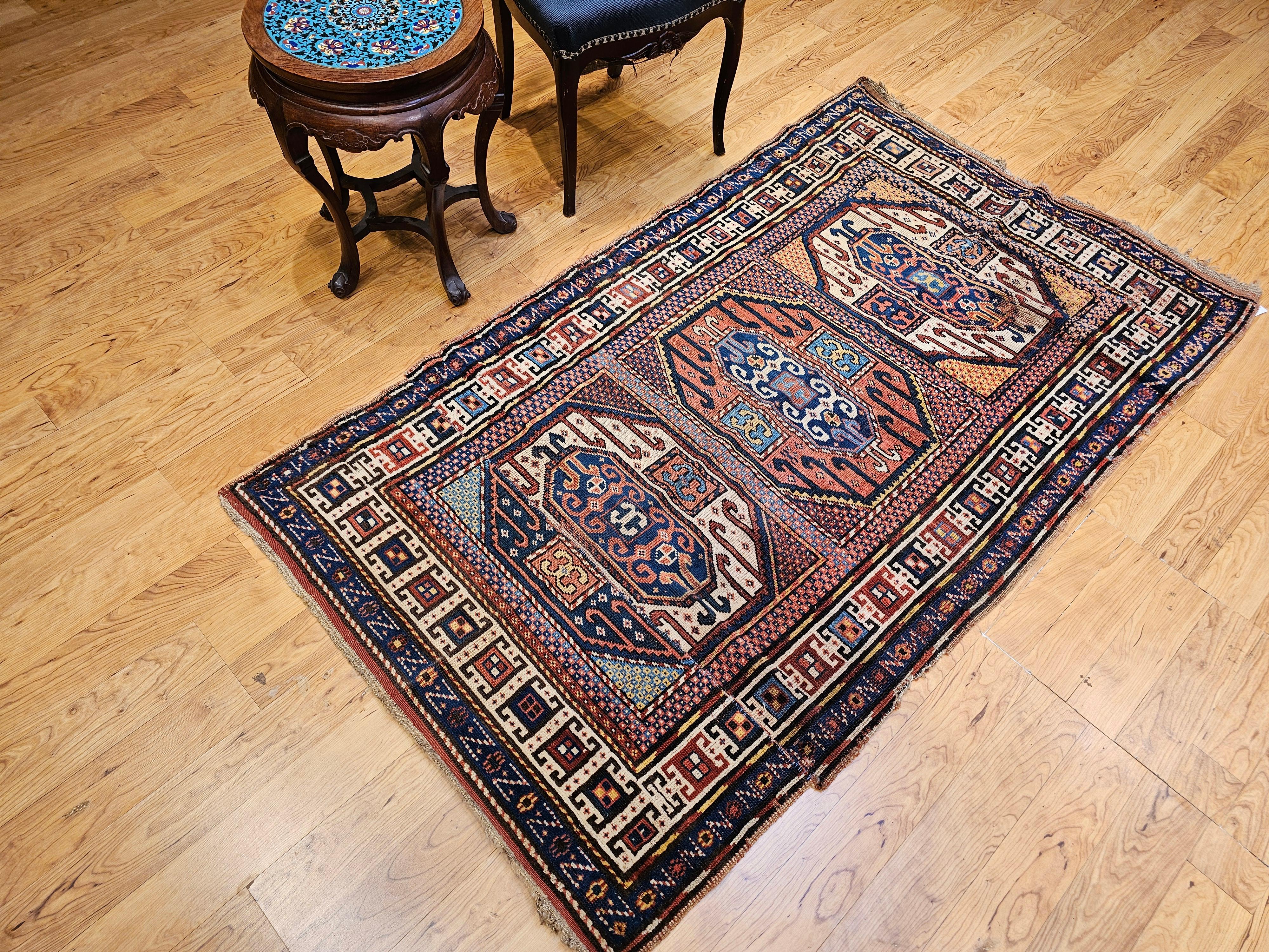 Tapis caucasien Karachov Kazak du 19ème siècle en vente 9