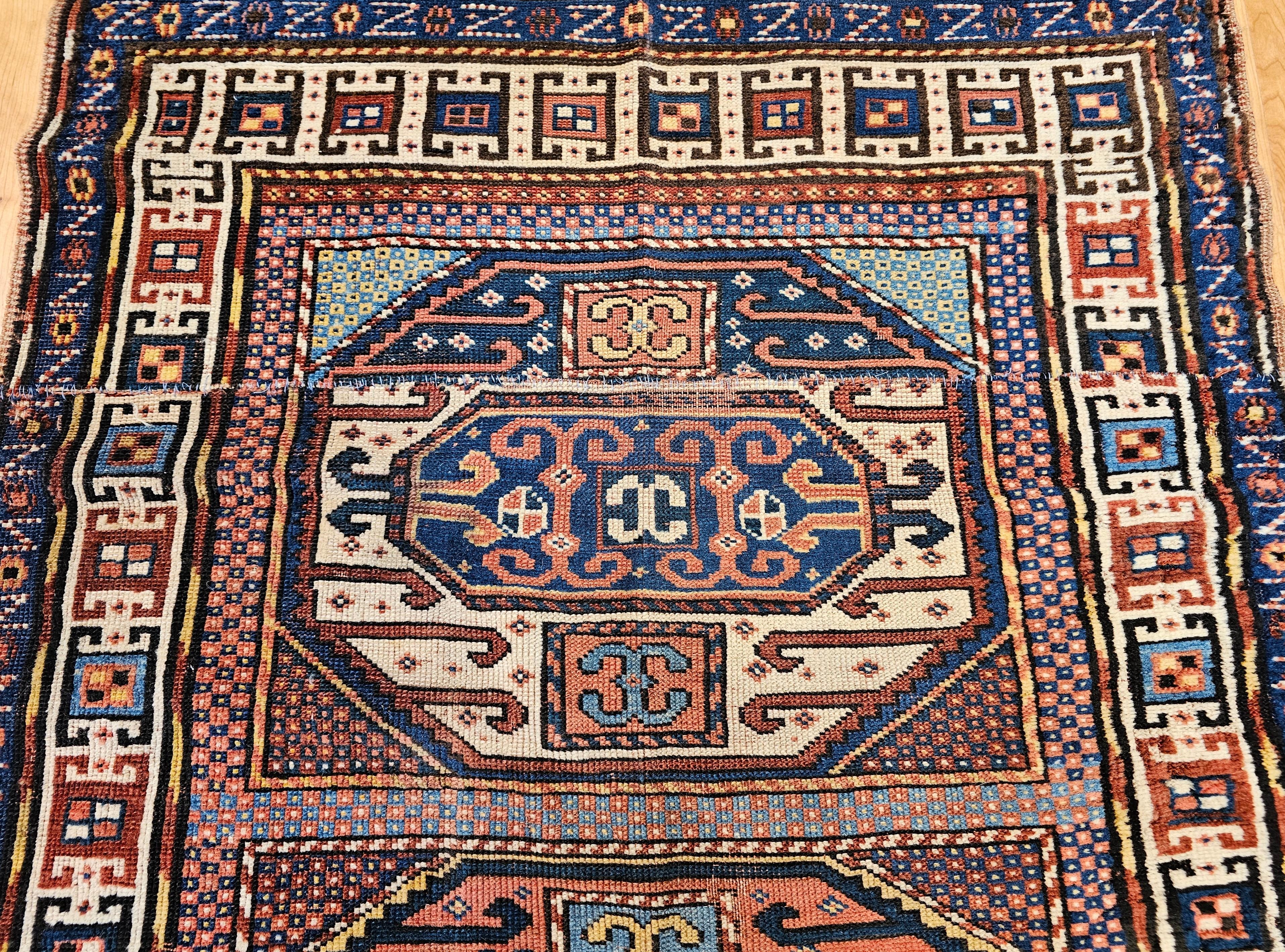 Caucasien Tapis caucasien Karachov Kazak du 19ème siècle en vente