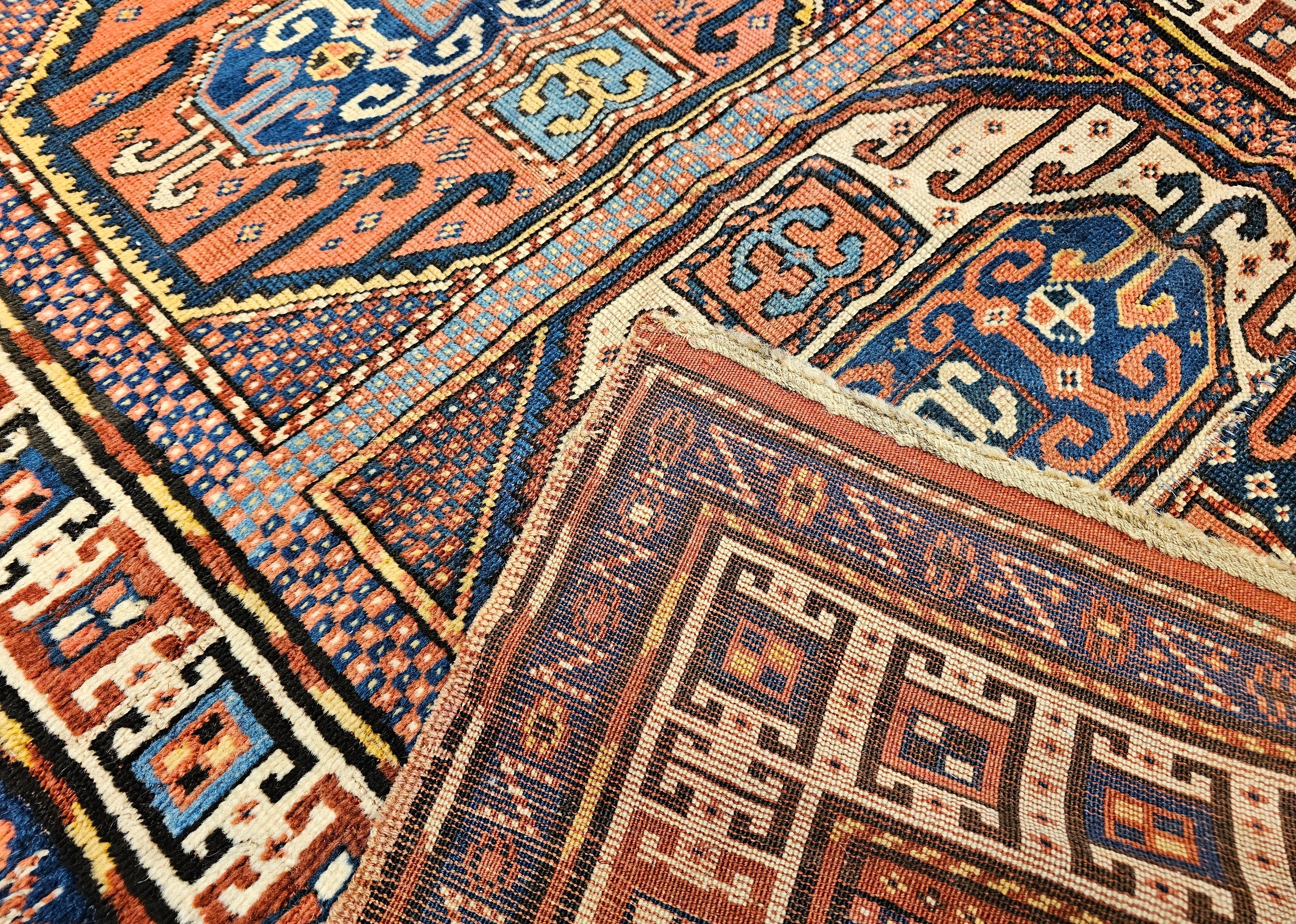 Tapis caucasien Karachov Kazak du 19ème siècle en vente 2