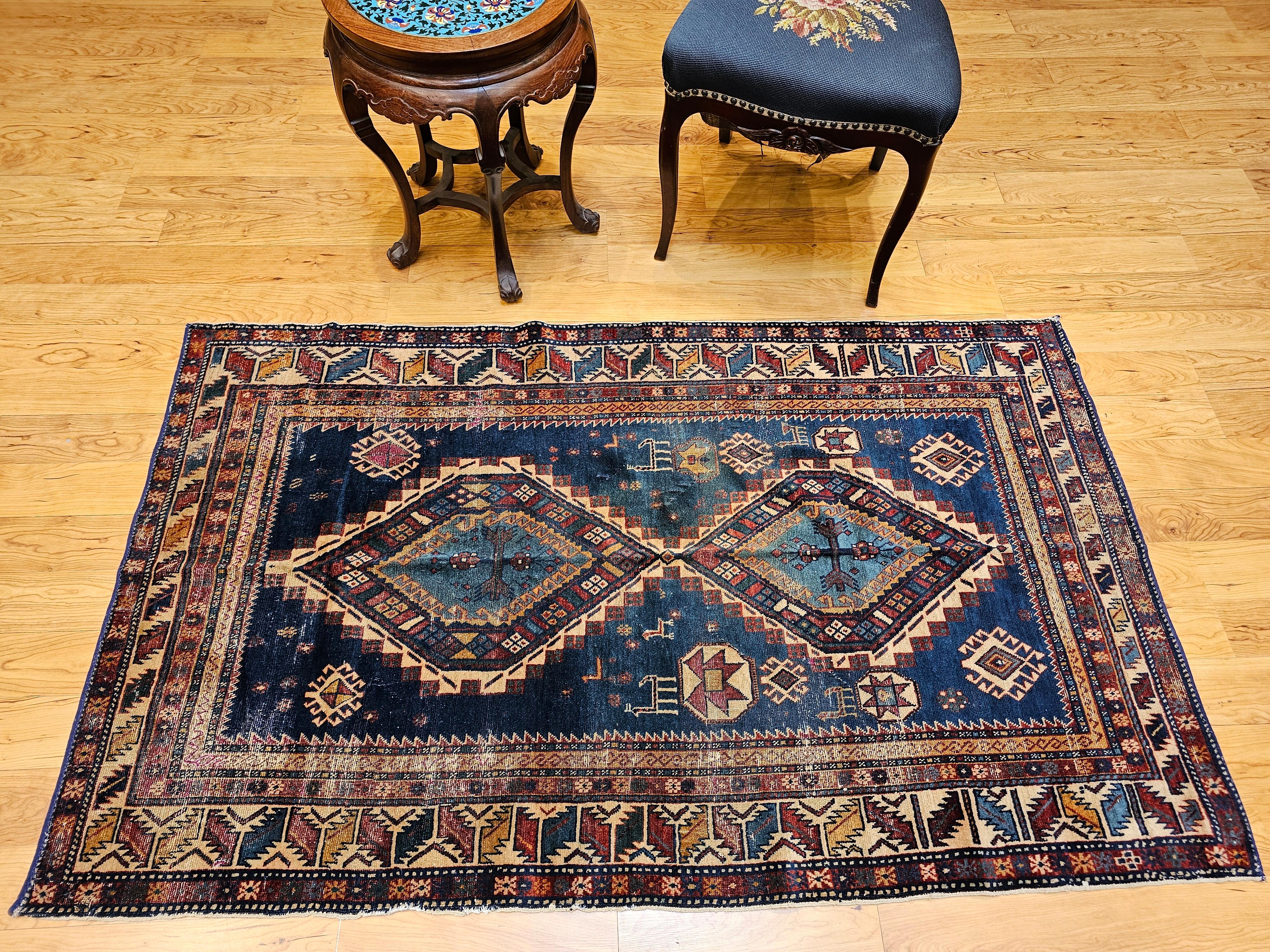 Tapis du Kazak caucasien du 19ème siècle en vente 8