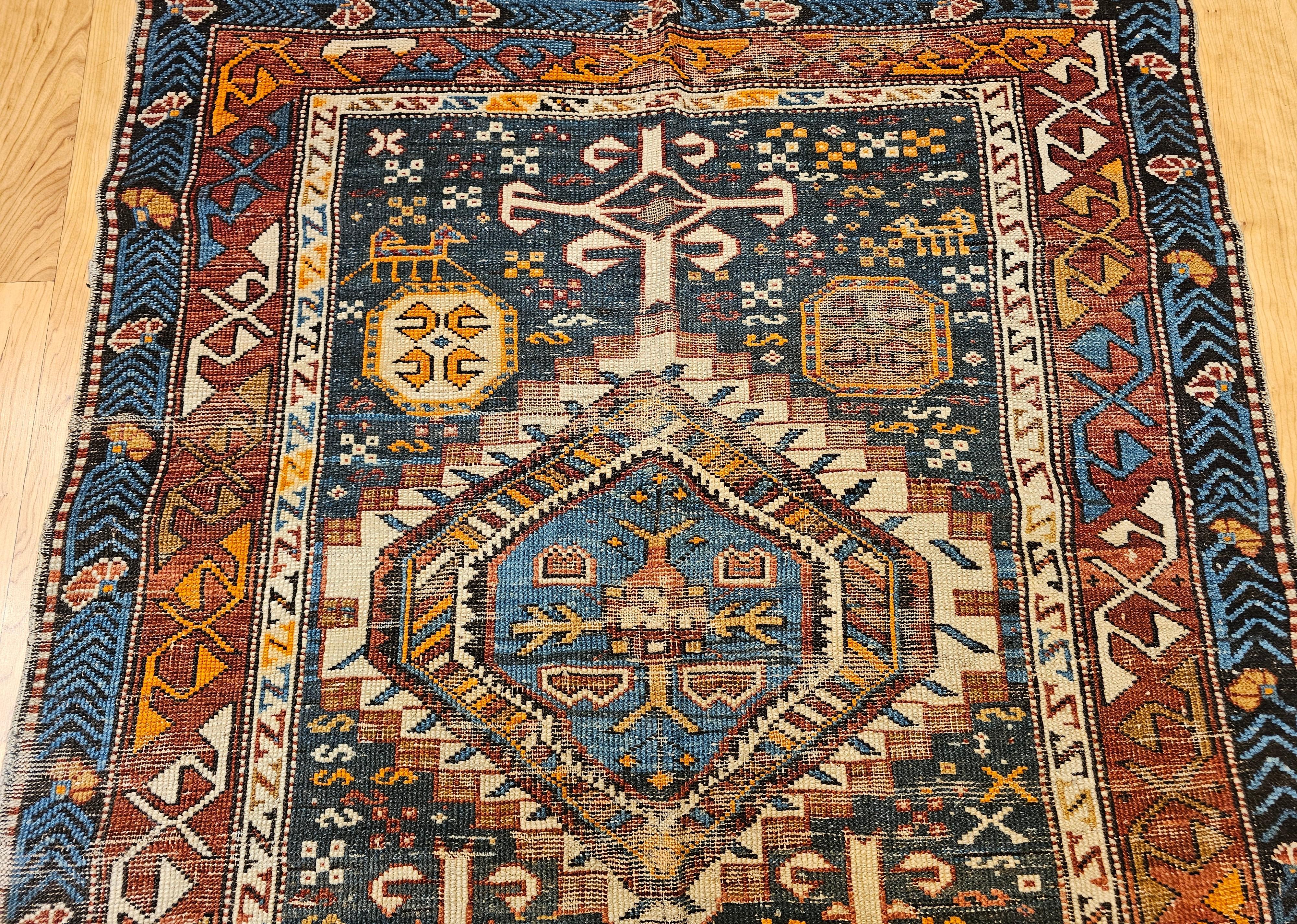 Caucasien Tapis du Kazak caucasien du 19ème siècle en vente