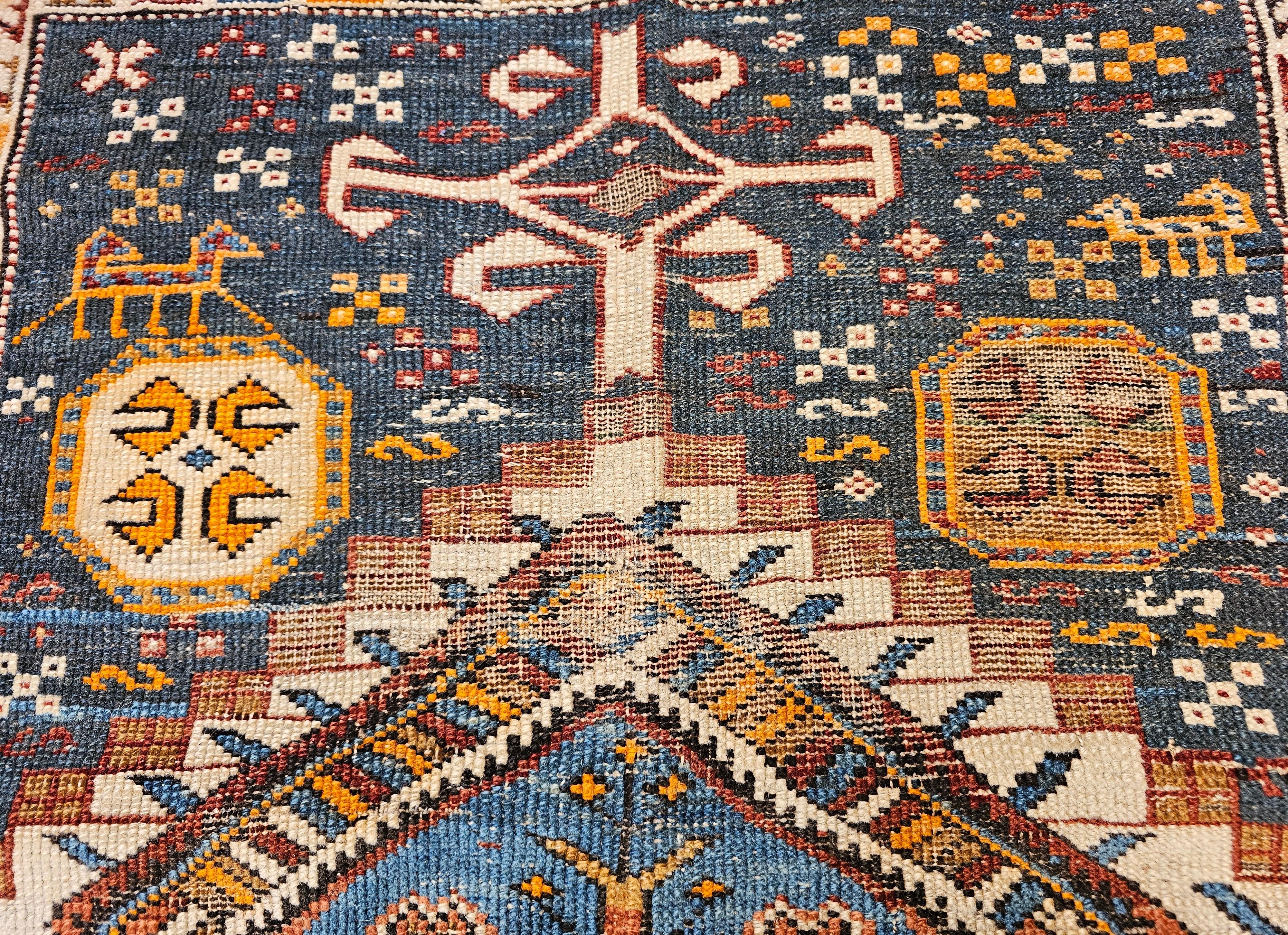 XIXe siècle Tapis du Kazak caucasien du 19ème siècle en vente