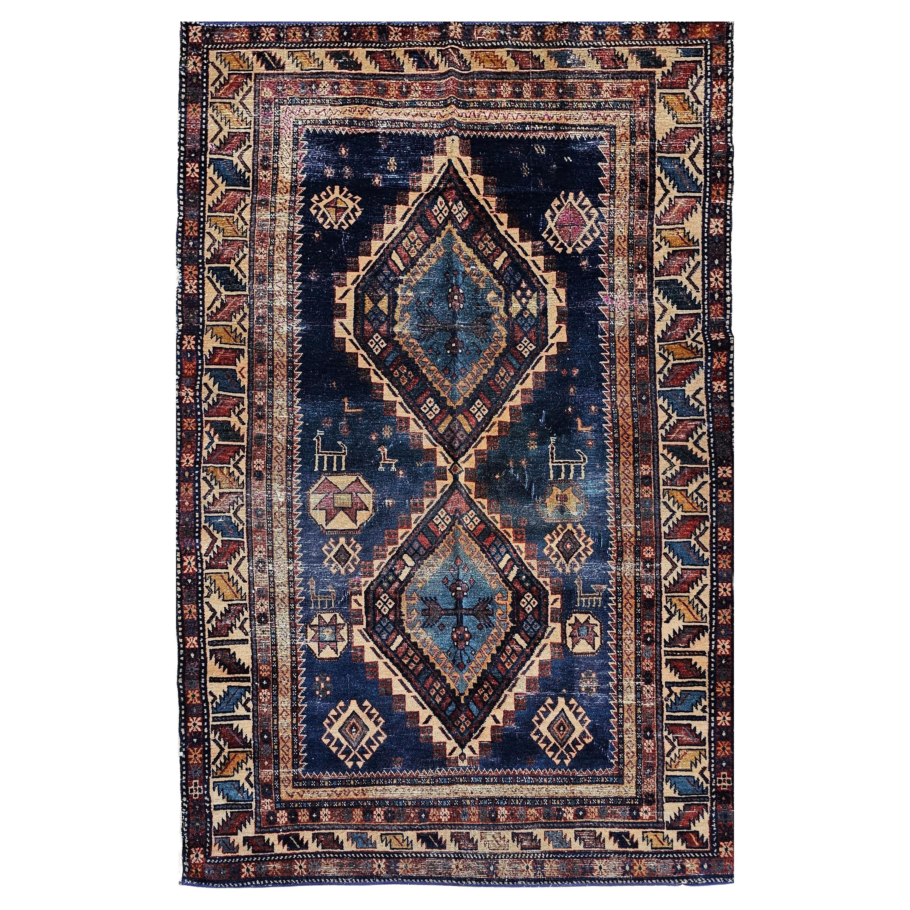 Tapis du Kazak caucasien du 19ème siècle
