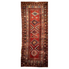 Kaukasischer Kazak-Teppich aus dem 19. Jahrhundert in Terrakotta-Rot