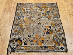 Antique Caucasian Kazak Bagface, Hand-Knotted Wool, 1800s