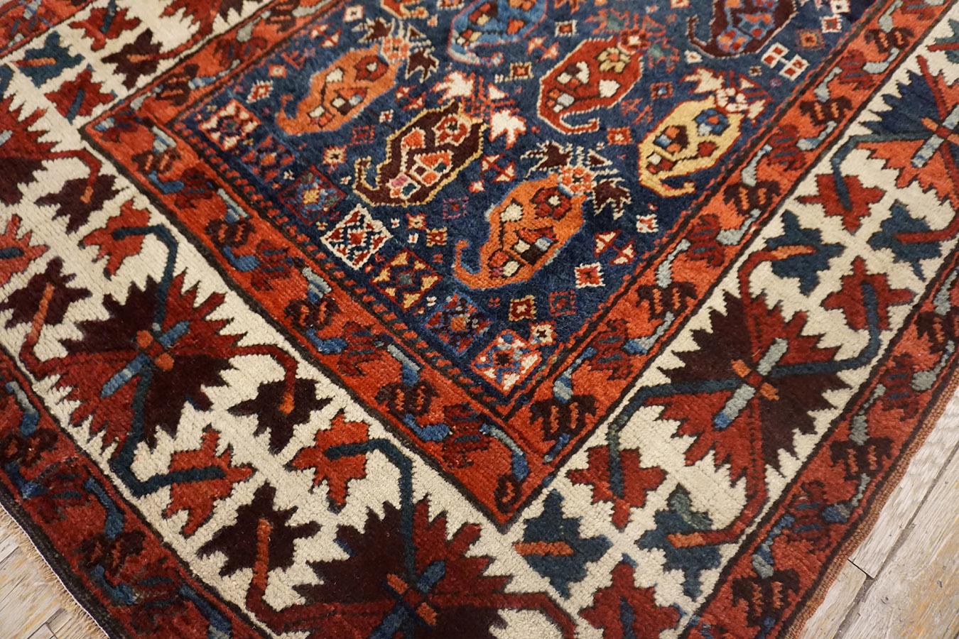 Hand-Knotted 19th Century Caucasian Kazak Carpet ( 3'2