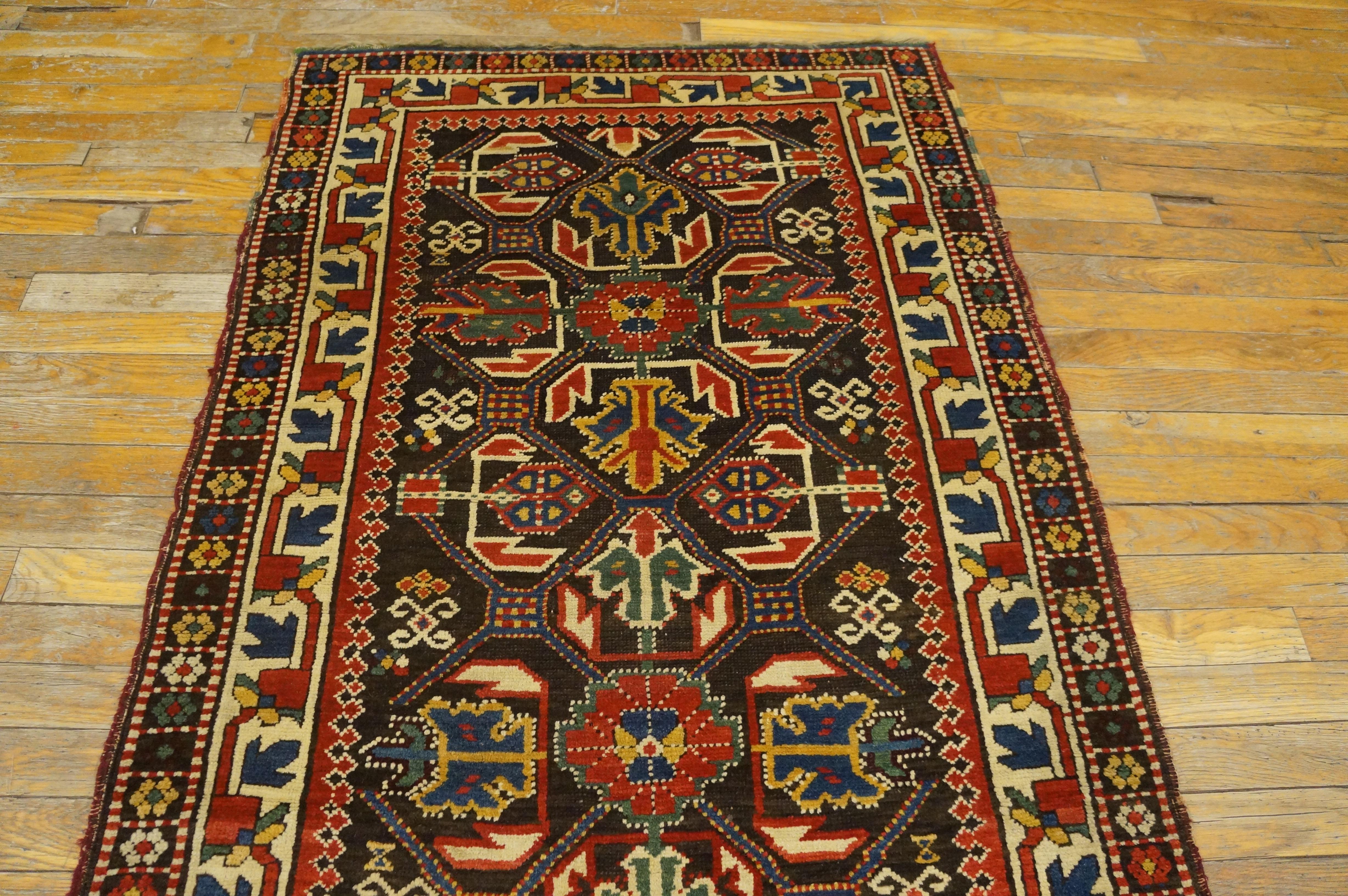 Late 19th Century 19th Century Caucasian Kazak Carpet ( 3'2