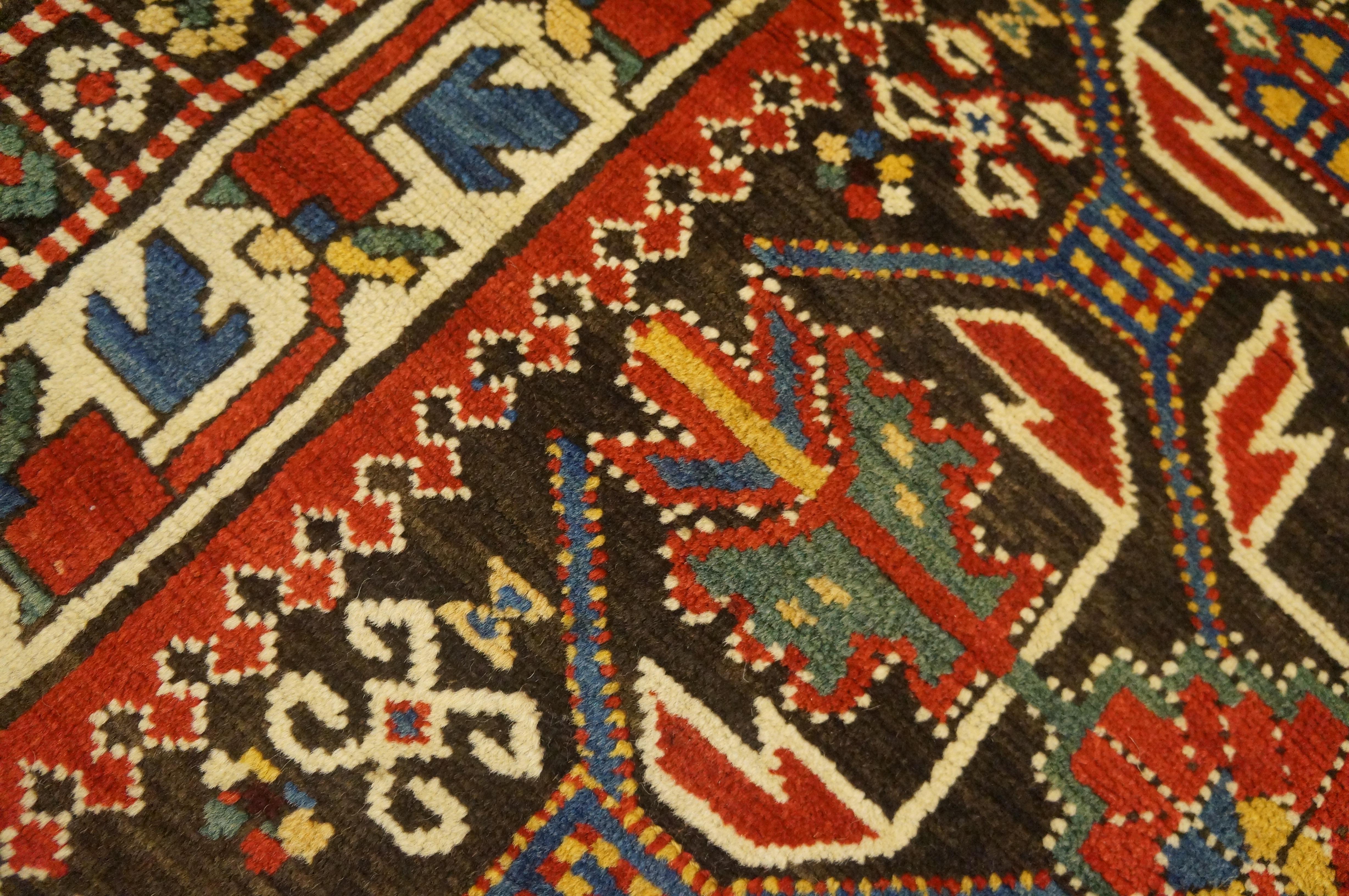 Kaukasischer Kazak-Teppich aus dem 19. Jahrhundert ( 3'2