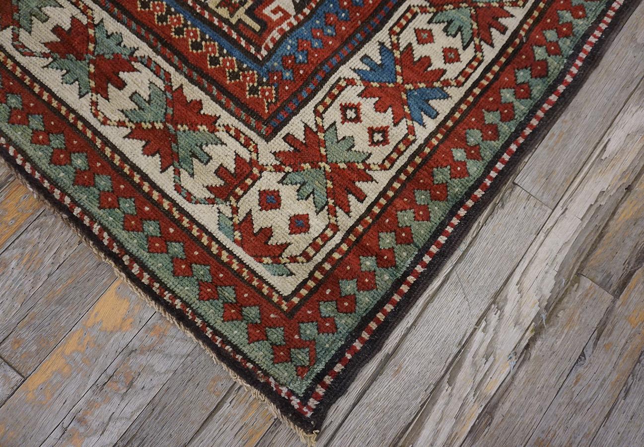 19th Century Caucasian Kazak Carpet ( 4'2