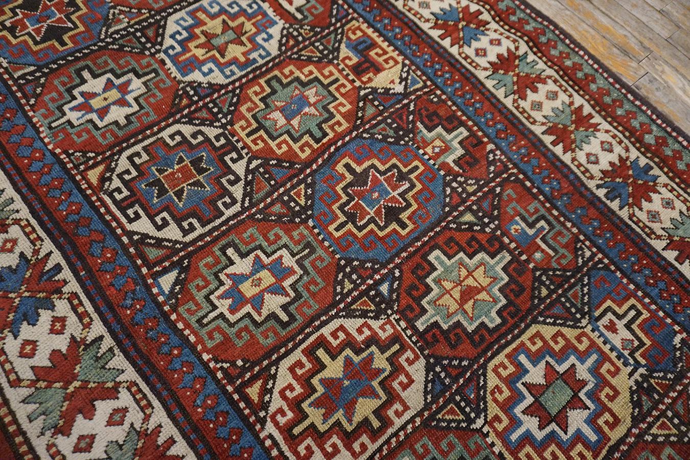 19th Century Caucasian Kazak Carpet ( 4'2