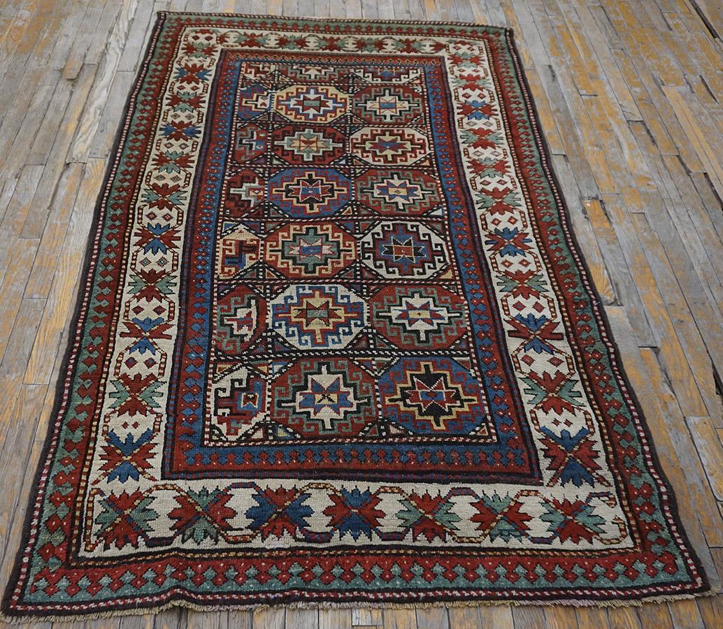 19th Century Caucasian Kazak Carpet ( 4'2