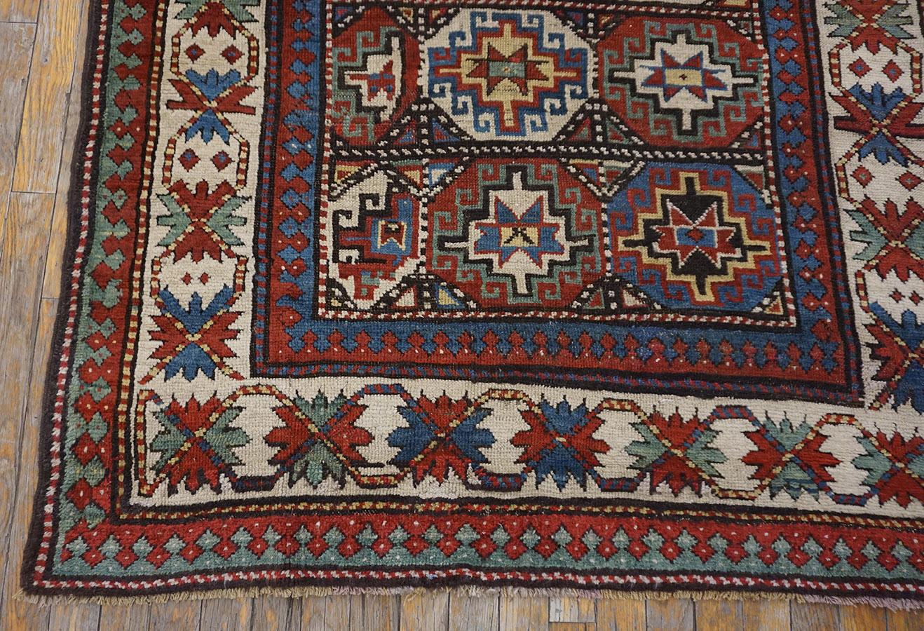 Kaukasischer Kasachischer Teppich des 19. Jahrhunderts ( 4'2