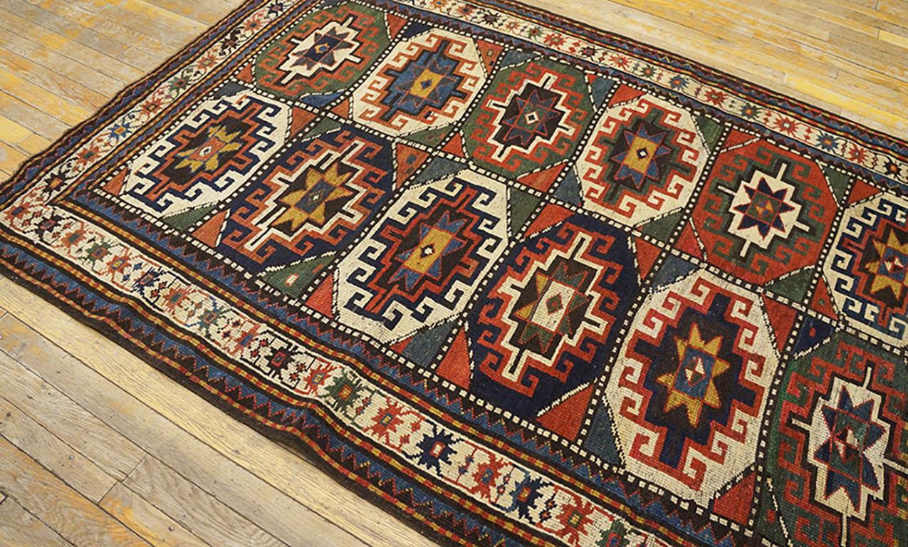 Tapis caucasien Kazak du 19ème siècle ( 4'6