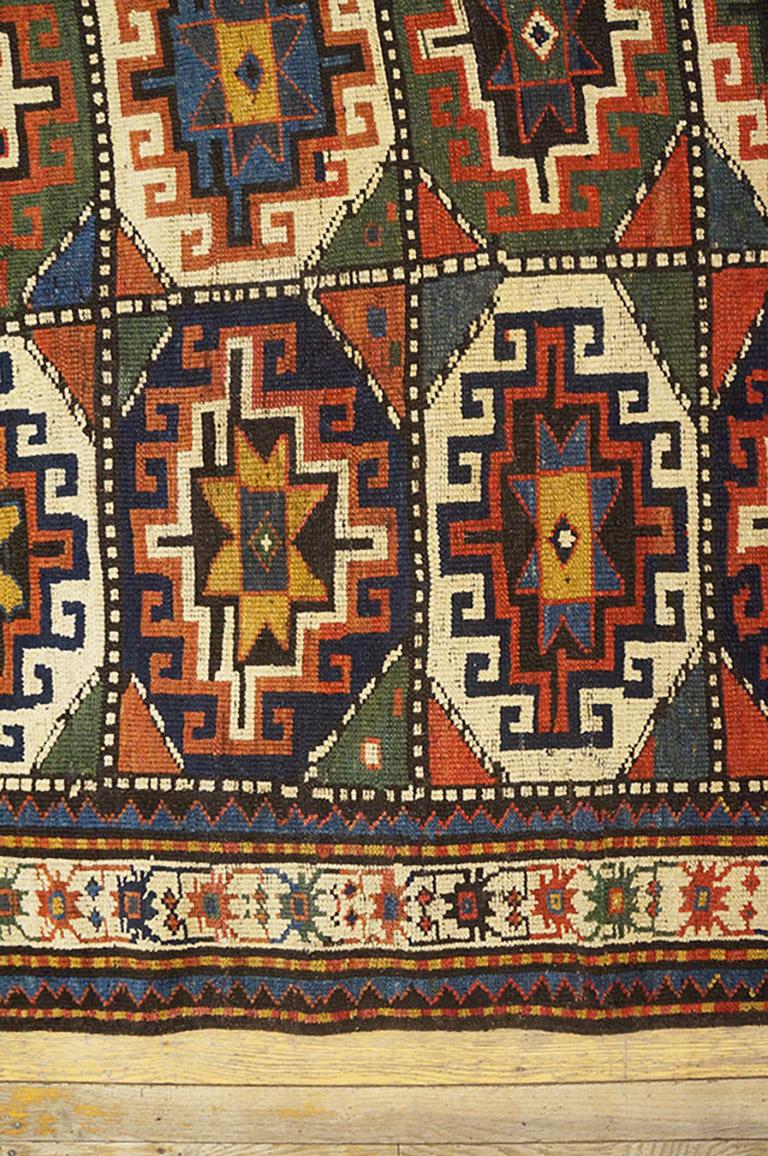 Tapis caucasien Kazak du 19ème siècle ( 4'6