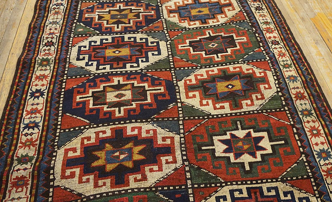 Tapis caucasien Kazak du 19ème siècle ( 4'6