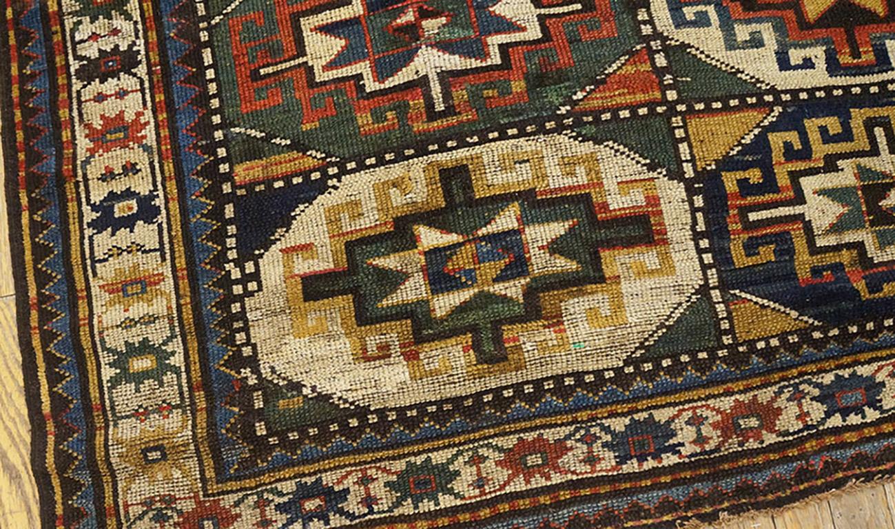 Tapis caucasien Kazak du 19ème siècle ( 4'6