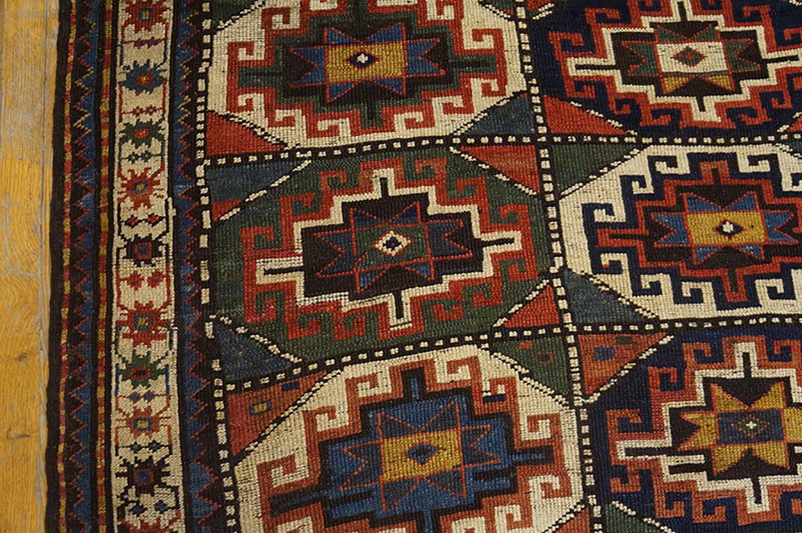 Late 19th Century 19th Century Caucasian Kazak Carpet ( 4'6