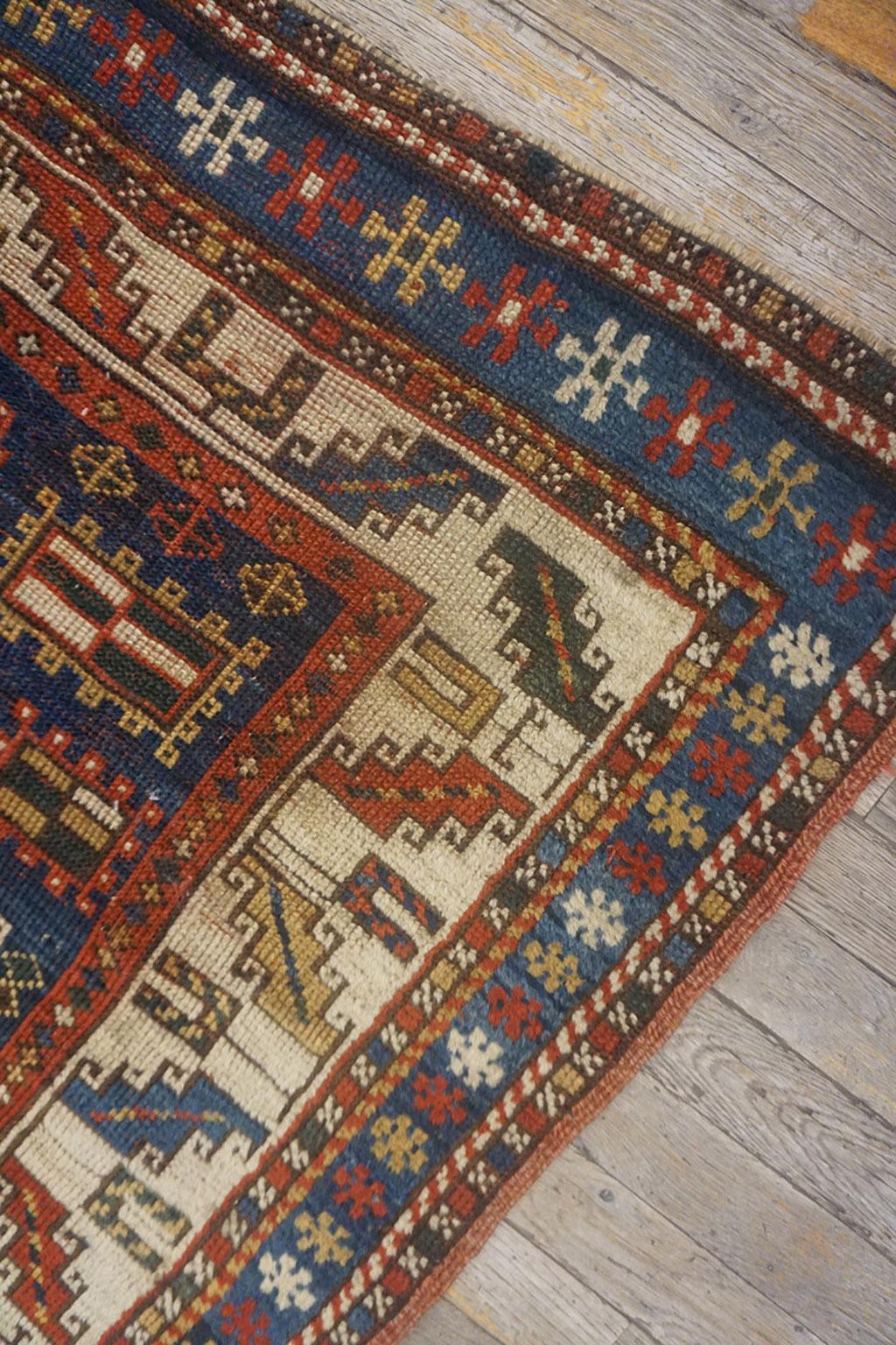Tapis du Kazak caucasien du 19ème siècle en vente 1