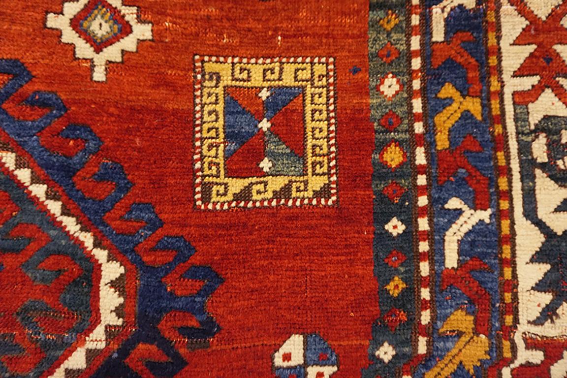 Wool 19th Century Caucasian Kazak Lori Pambak Carpet ( 5'8