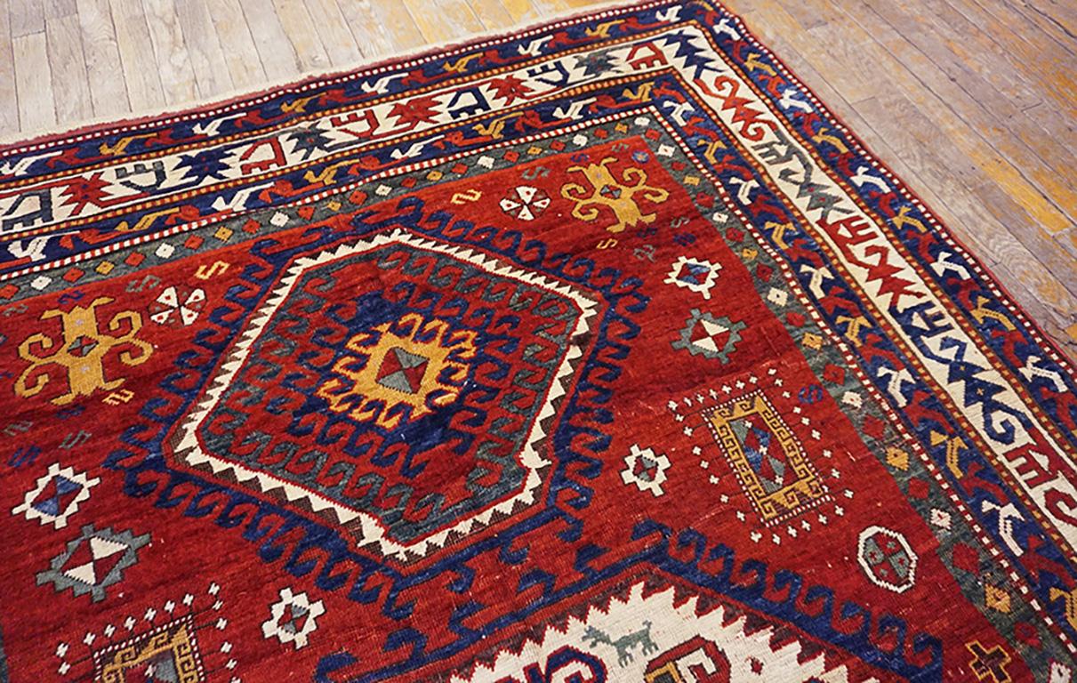 19th Century Caucasian Kazak Lori Pambak Carpet ( 5'8