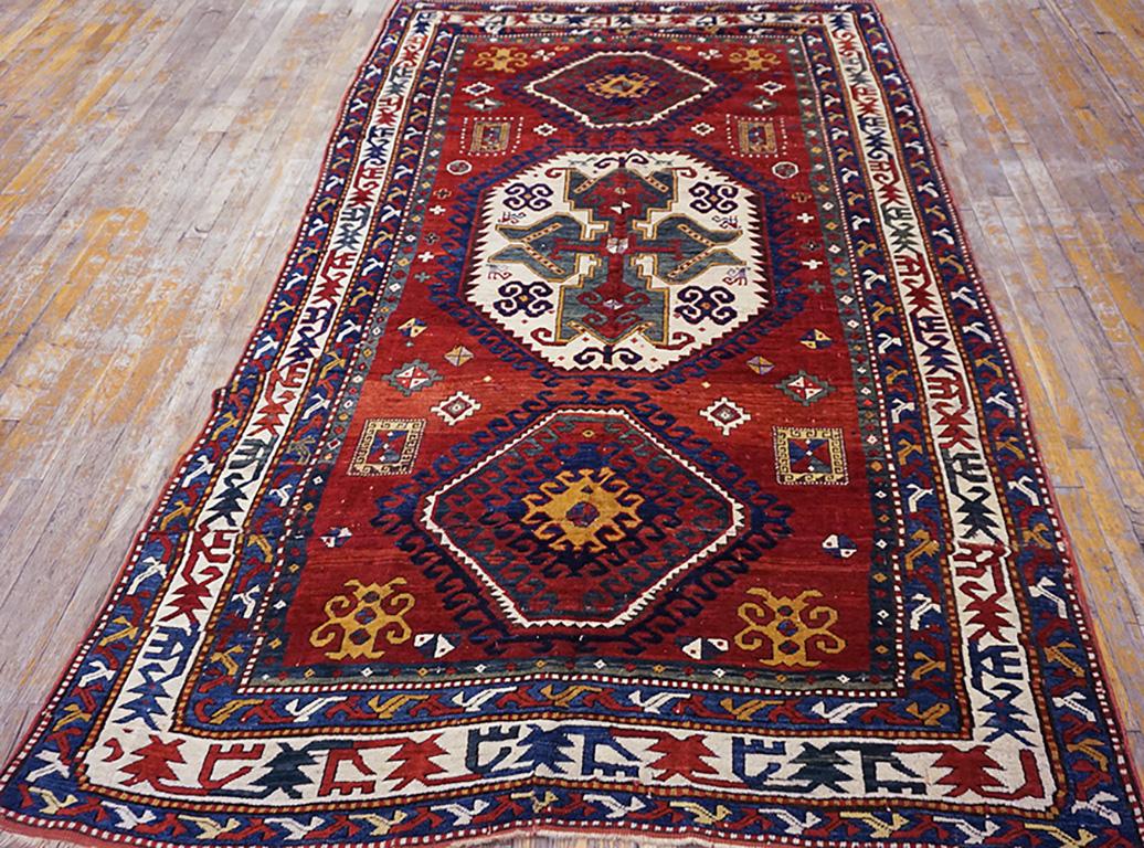 Hand-Knotted 19th Century Caucasian Kazak Lori Pambak Carpet ( 5'8