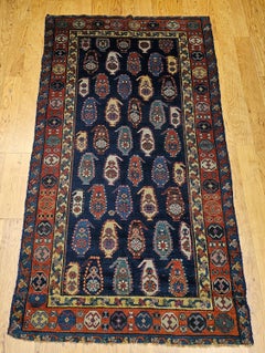 Antique Caucasian Kazak Rug, Wool Pile, Allover Paisley Design, 19th Century