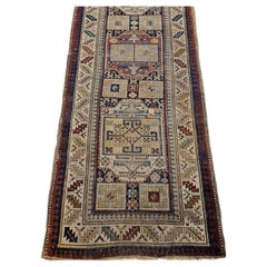 Tapis de couloir Kazak caucasien du 19ème siècle