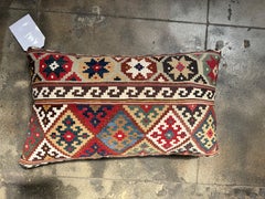 19th Century Caucasian Kilim Accent Pillow – 14” x 17”