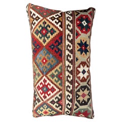 Cojín acentuado Kilim caucásico del siglo XIX - 14" x 17