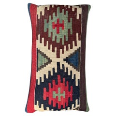19th Century Caucasian Kilim Accent Pillow – 15” x 14”