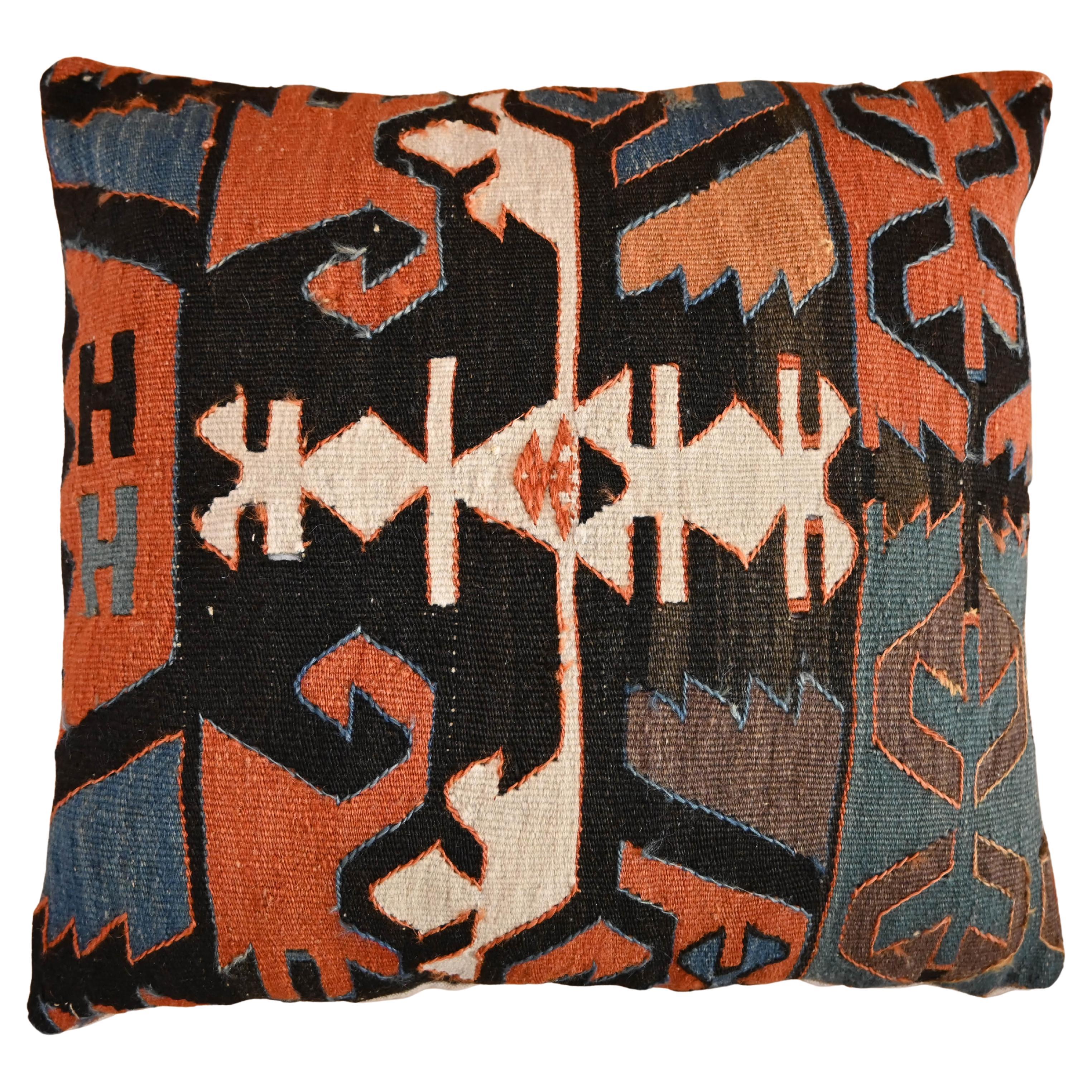 19th century Caucasian kilim cushion - N° 1290 For Sale