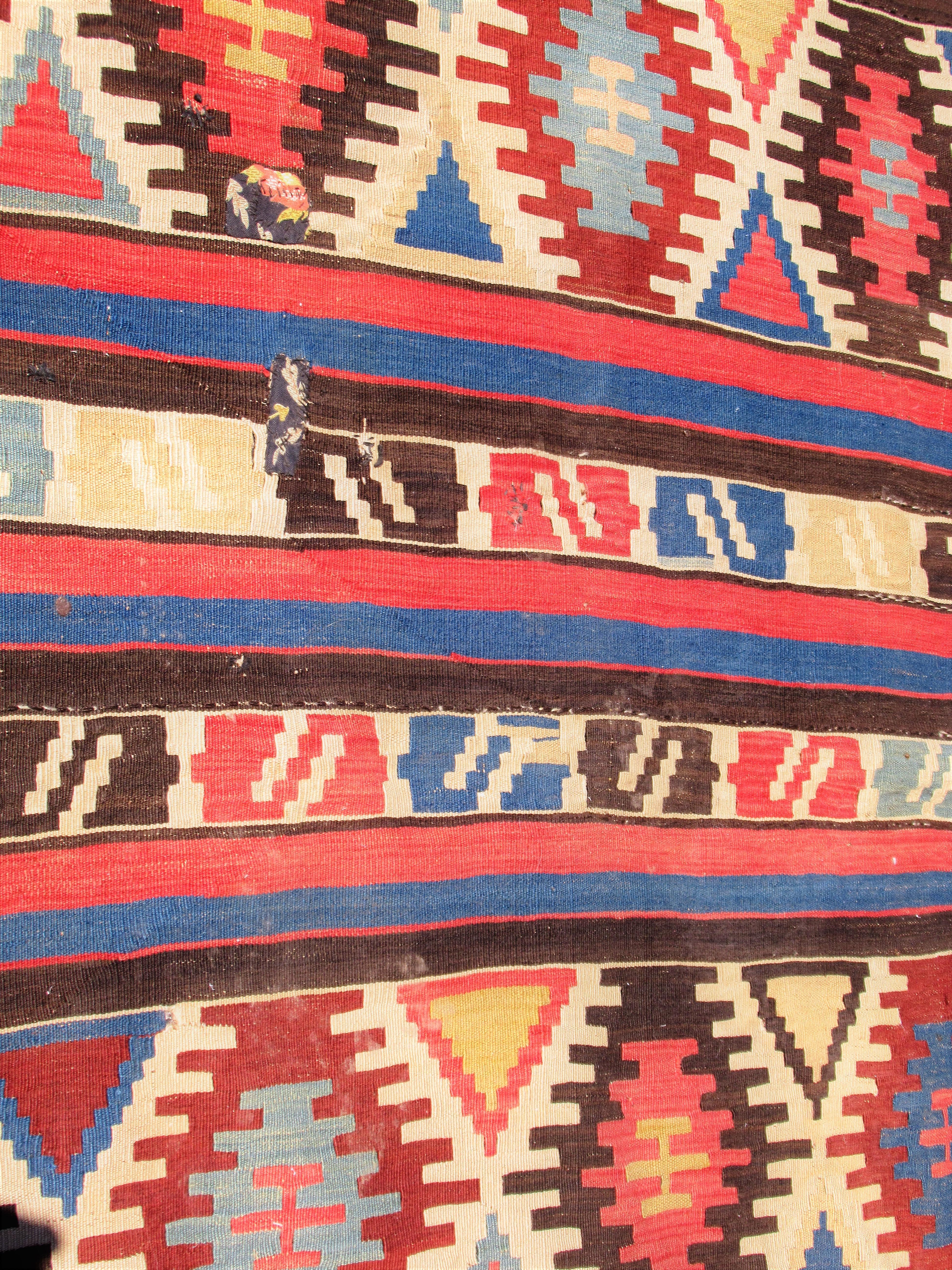 19th Century Caucasian Kilim Oriental Carpet In Good Condition In Rochester, NY
