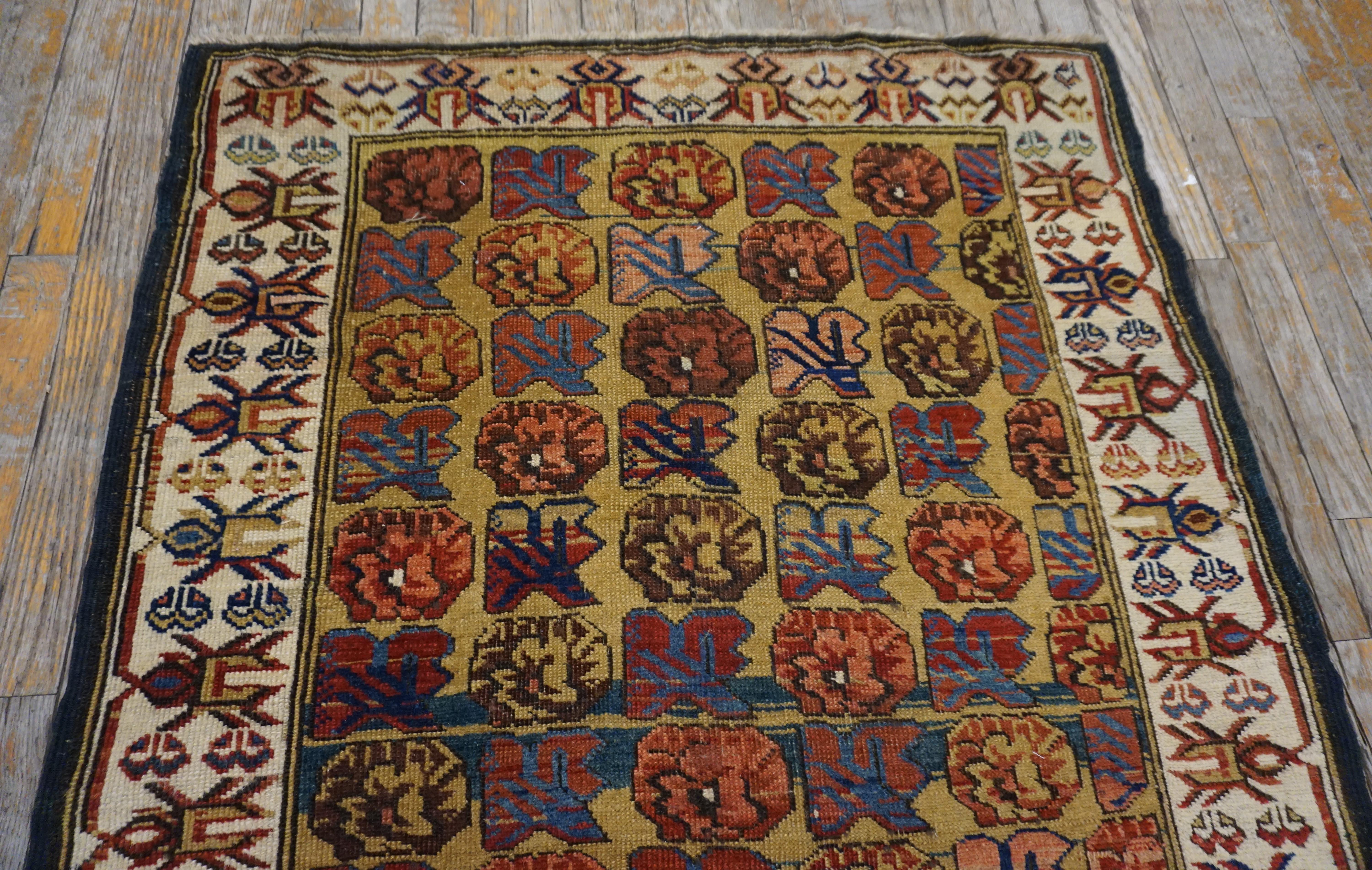 19th Century Caucasian Kuba  Zeichur Carpet ( 3'3