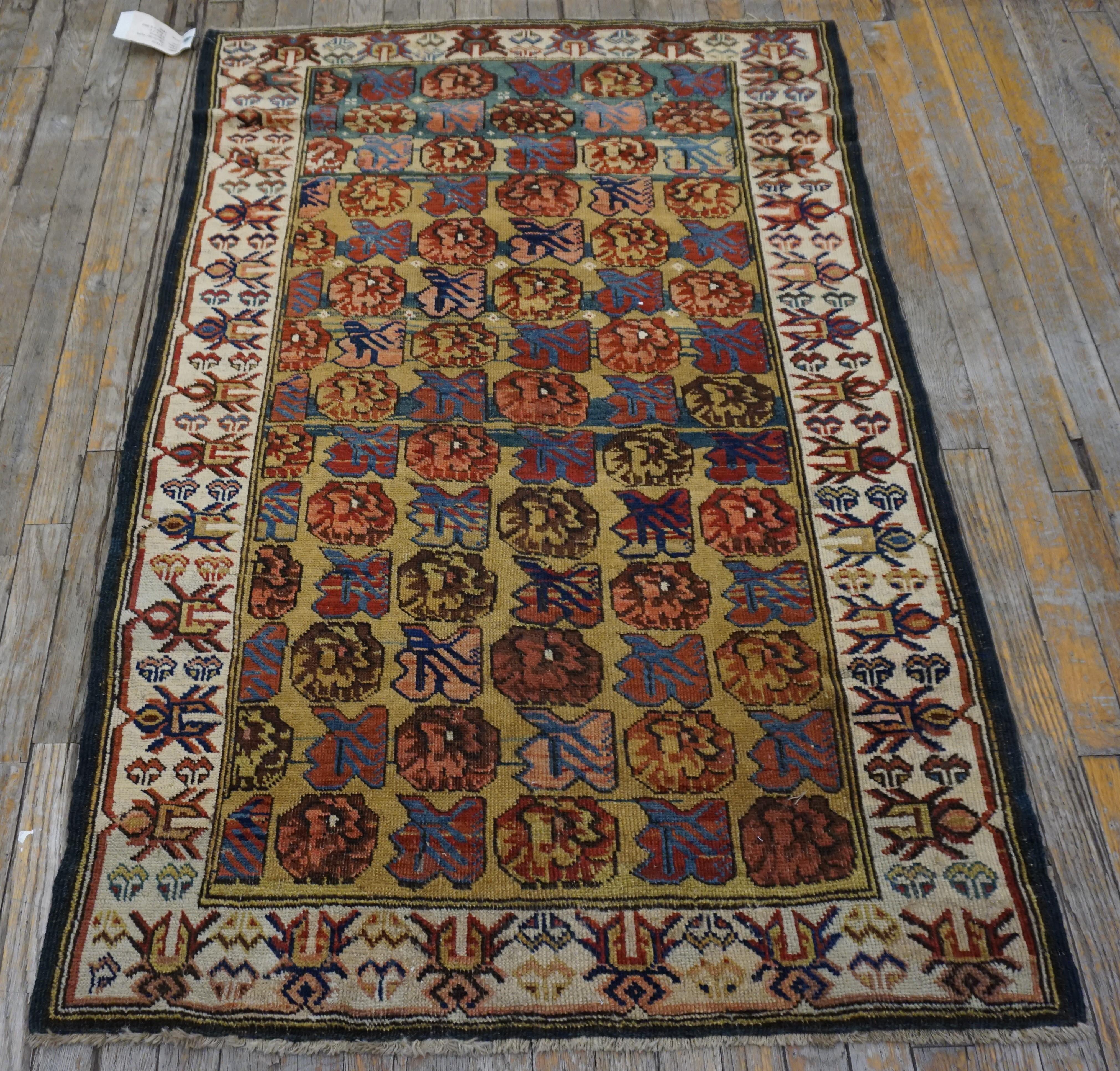 19th Century Caucasian Kuba  Zeichur Carpet ( 3'3