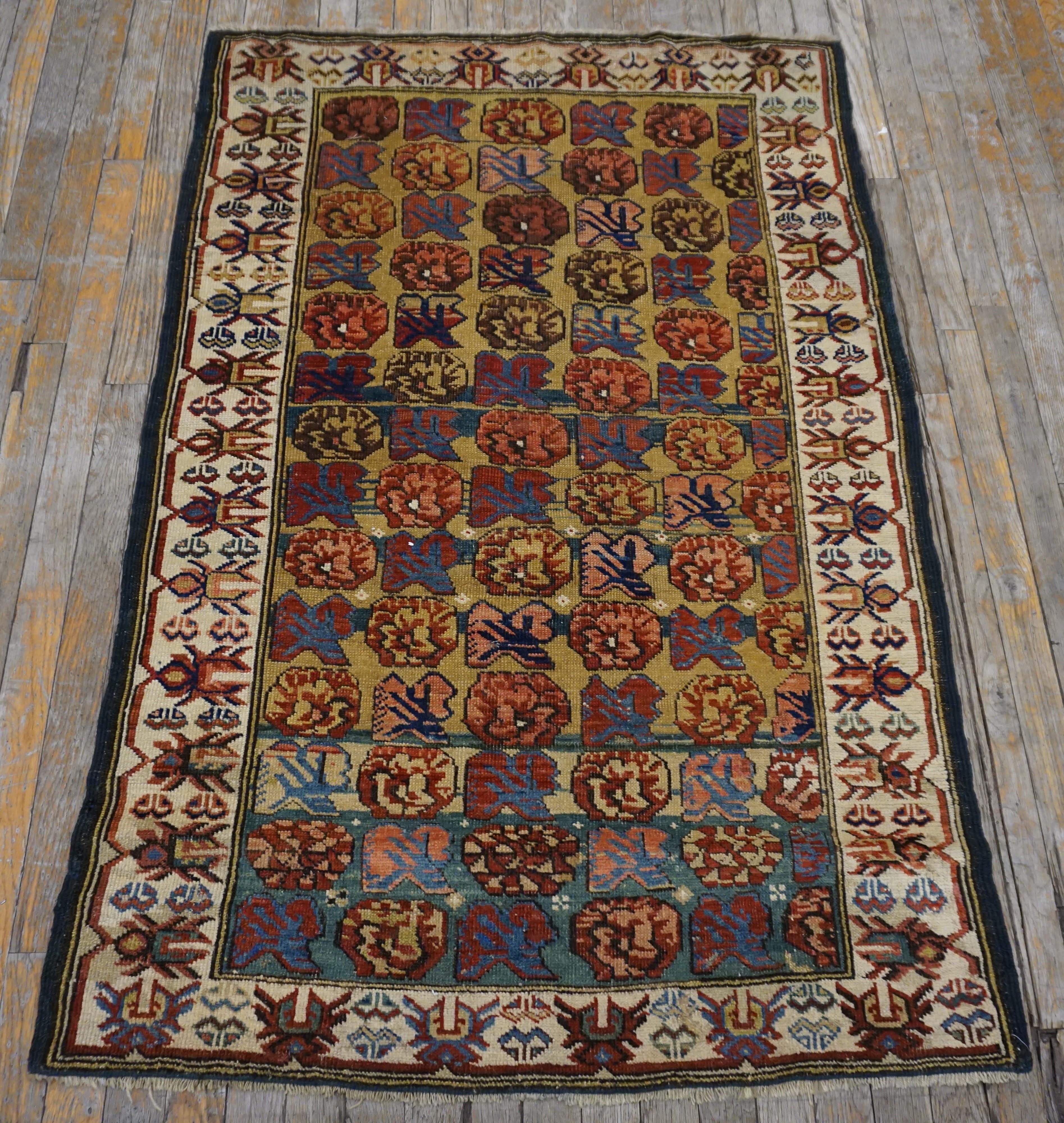 Late 19th Century 19th Century Caucasian Kuba  Zeichur Carpet ( 3'3