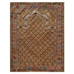 Antique 19th Century Caucasian Maraseli Prayer Rug ( 3'6" x 4'10" - 106 x 147 )