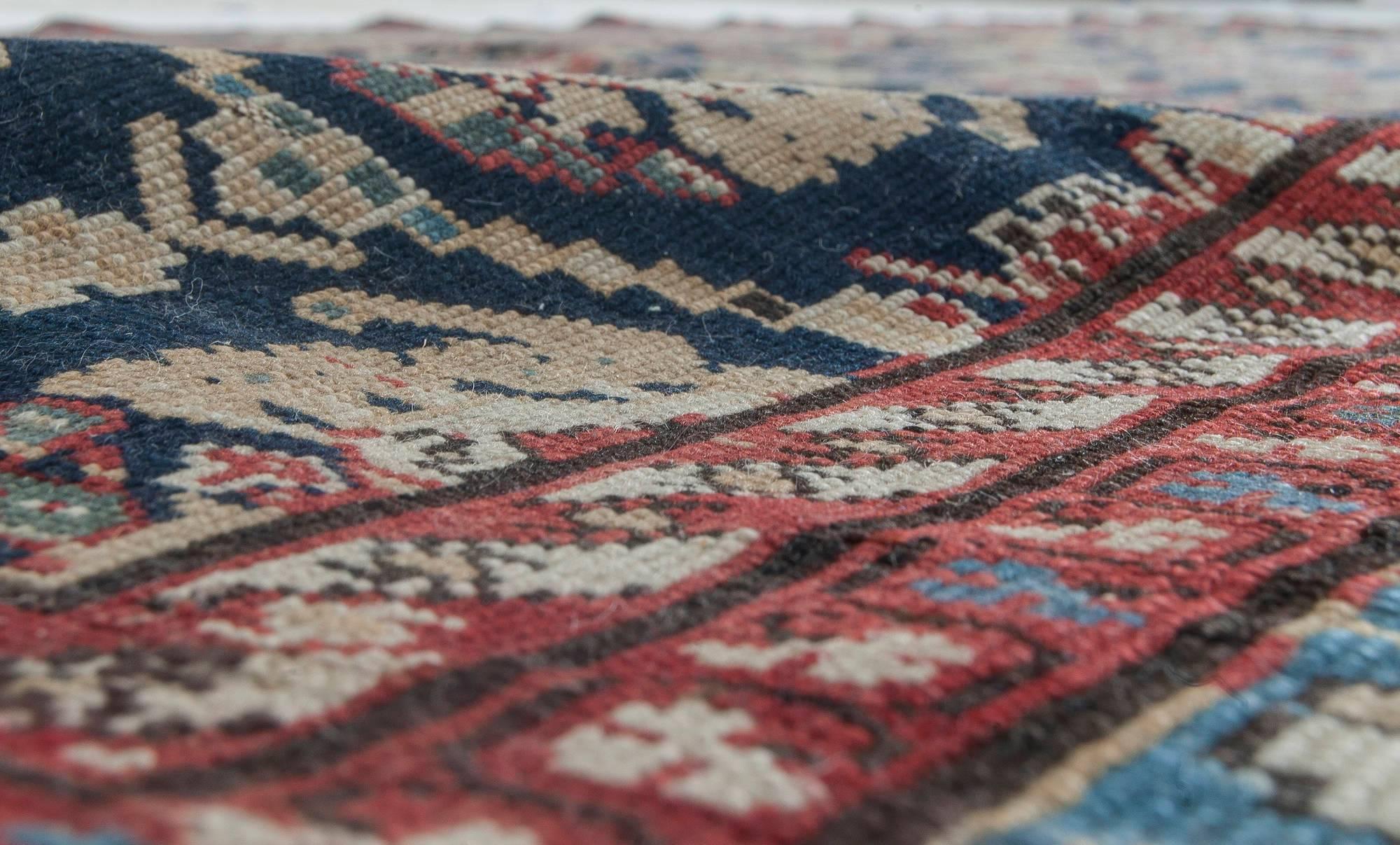 19th Century Caucasian Wool Rug For Sale 1