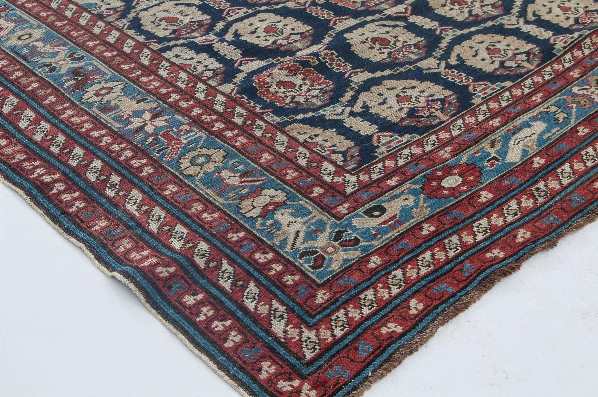 19th Century Caucasian Wool Rug For Sale 3